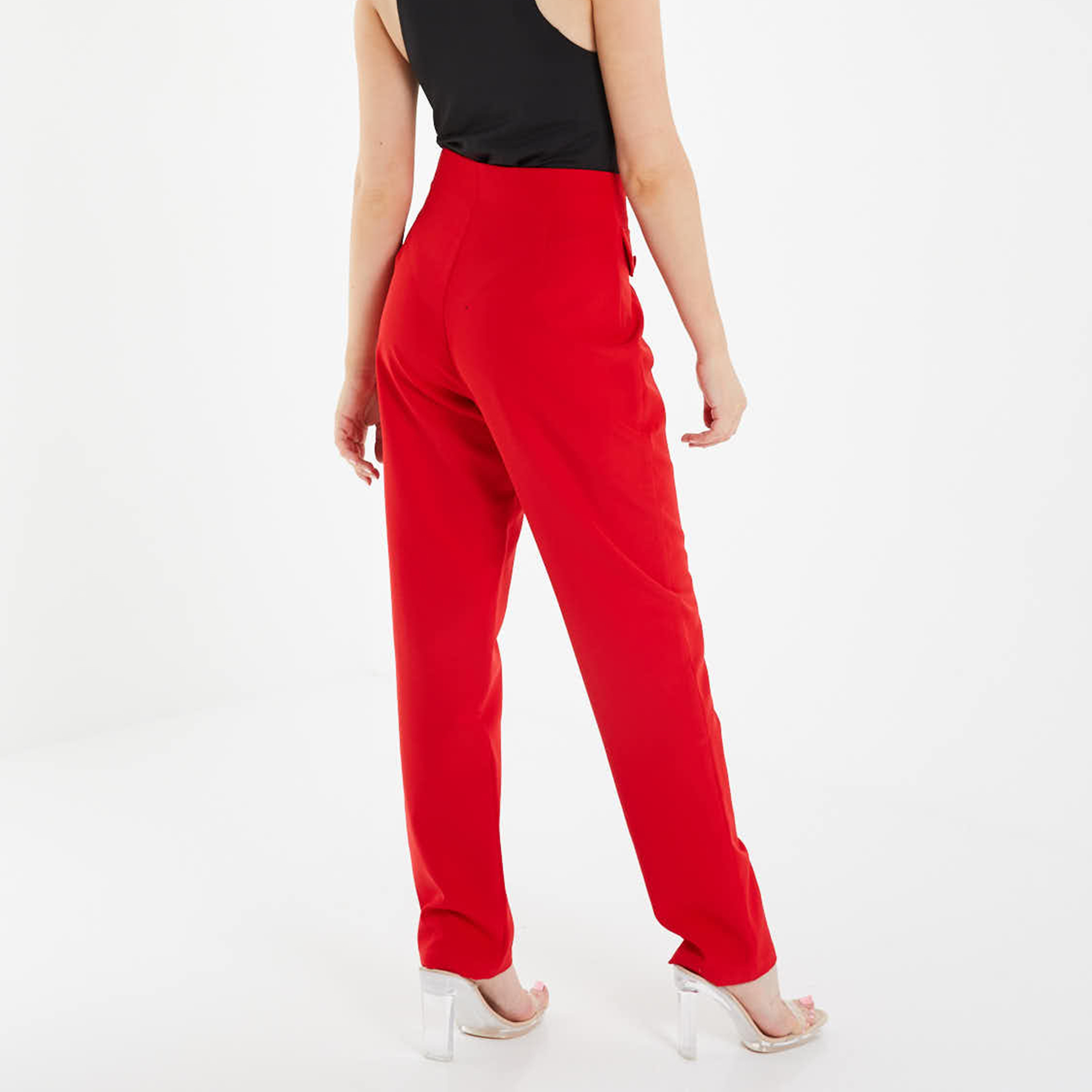 Quiz Plain High Waist Trousers-women-clothing-trousers-image-4