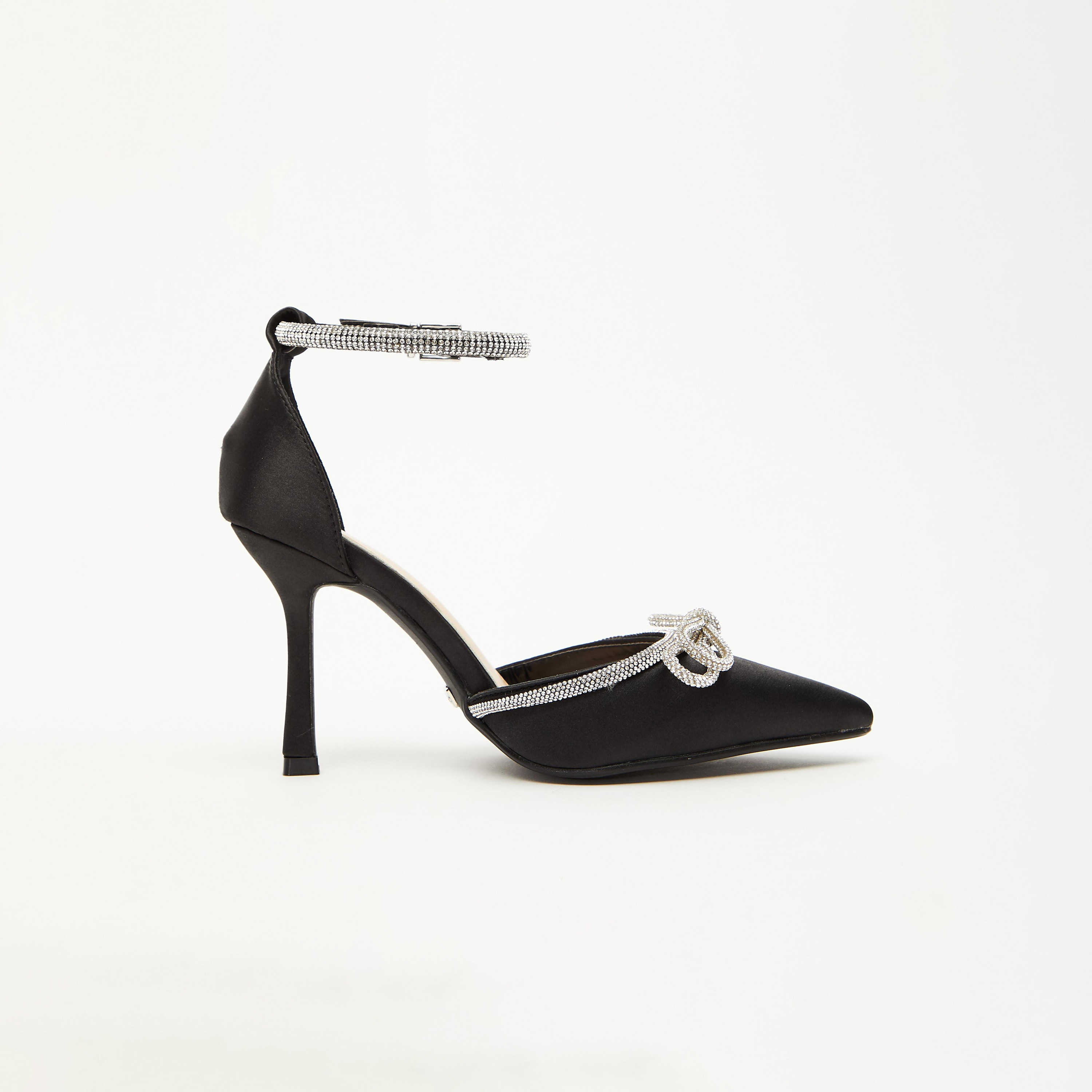 Quiz Women's Diamante Bow Stiletto Court Heels-women-shoes-heels-image-2