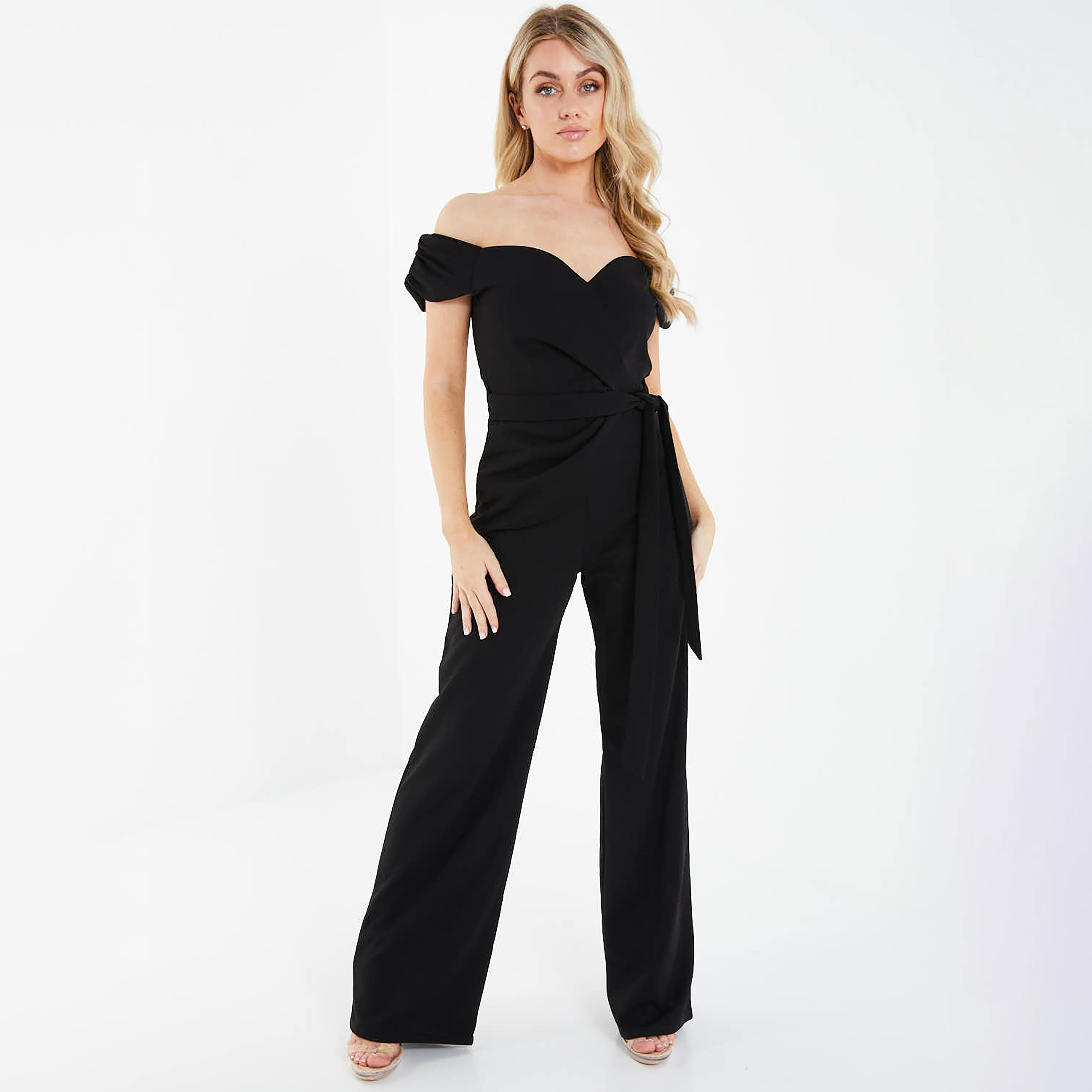 جمبسوت باردو بياقة سادة من كويز-women-clothing-jumpsuits-image-1