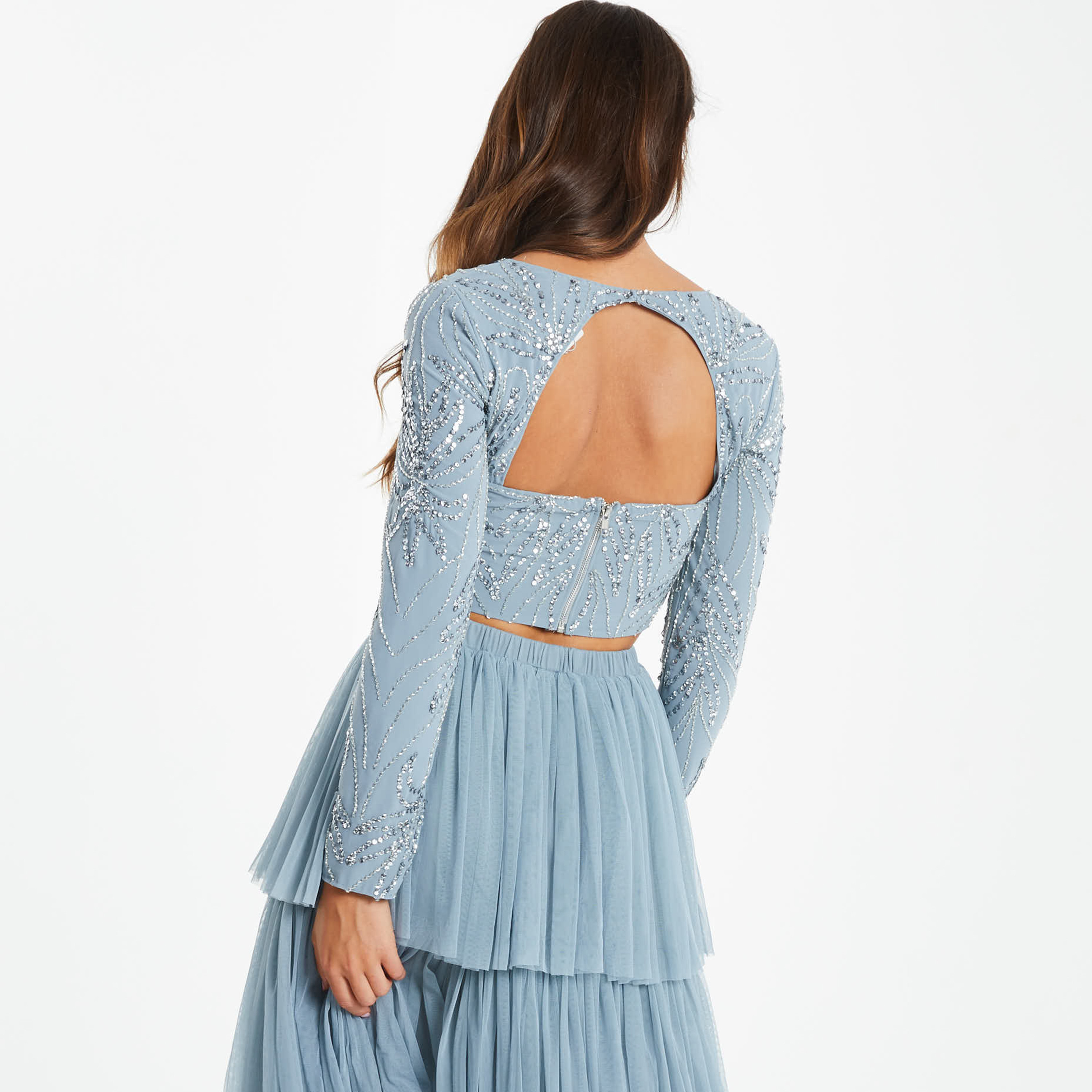 Quiz Embellished Round Neck Long Sleeves Crop Top-women-clothing-shirtsandblouses-blouses-image-4