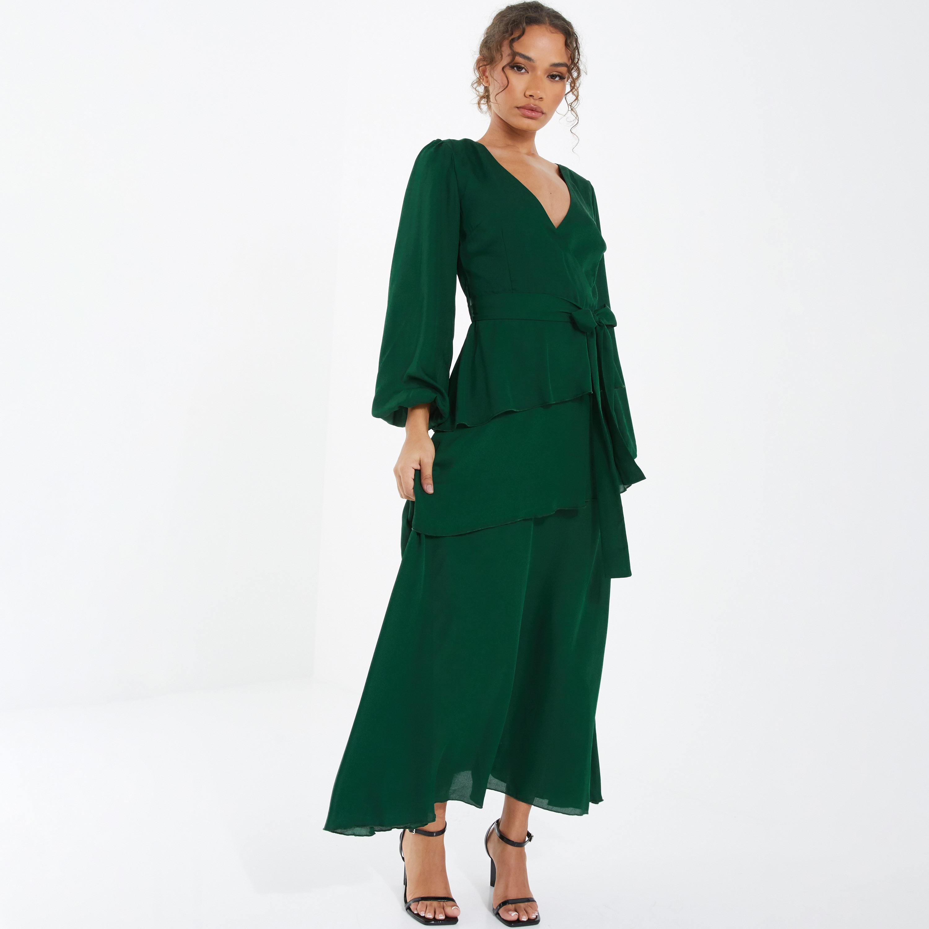 Quiz Plain V-Neck Wrap Maxi Dress-women-clothing-dresses-image-2