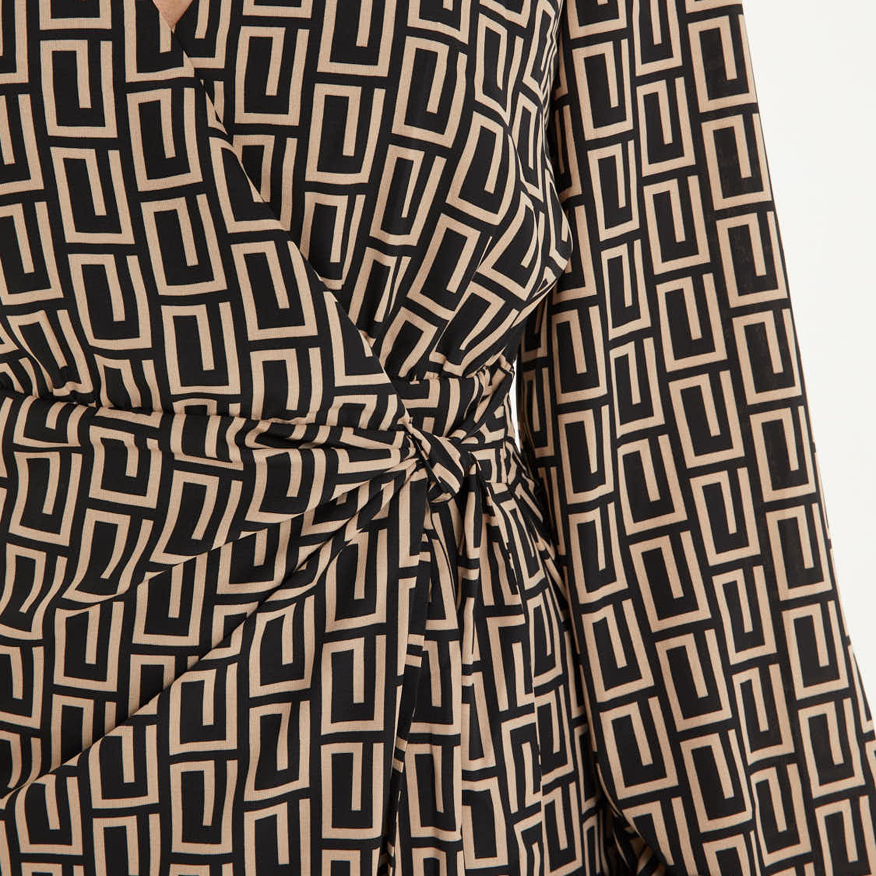 Quiz Geometric V-Neck Wrap Midi Dress-women-clothing-dresses-image-3