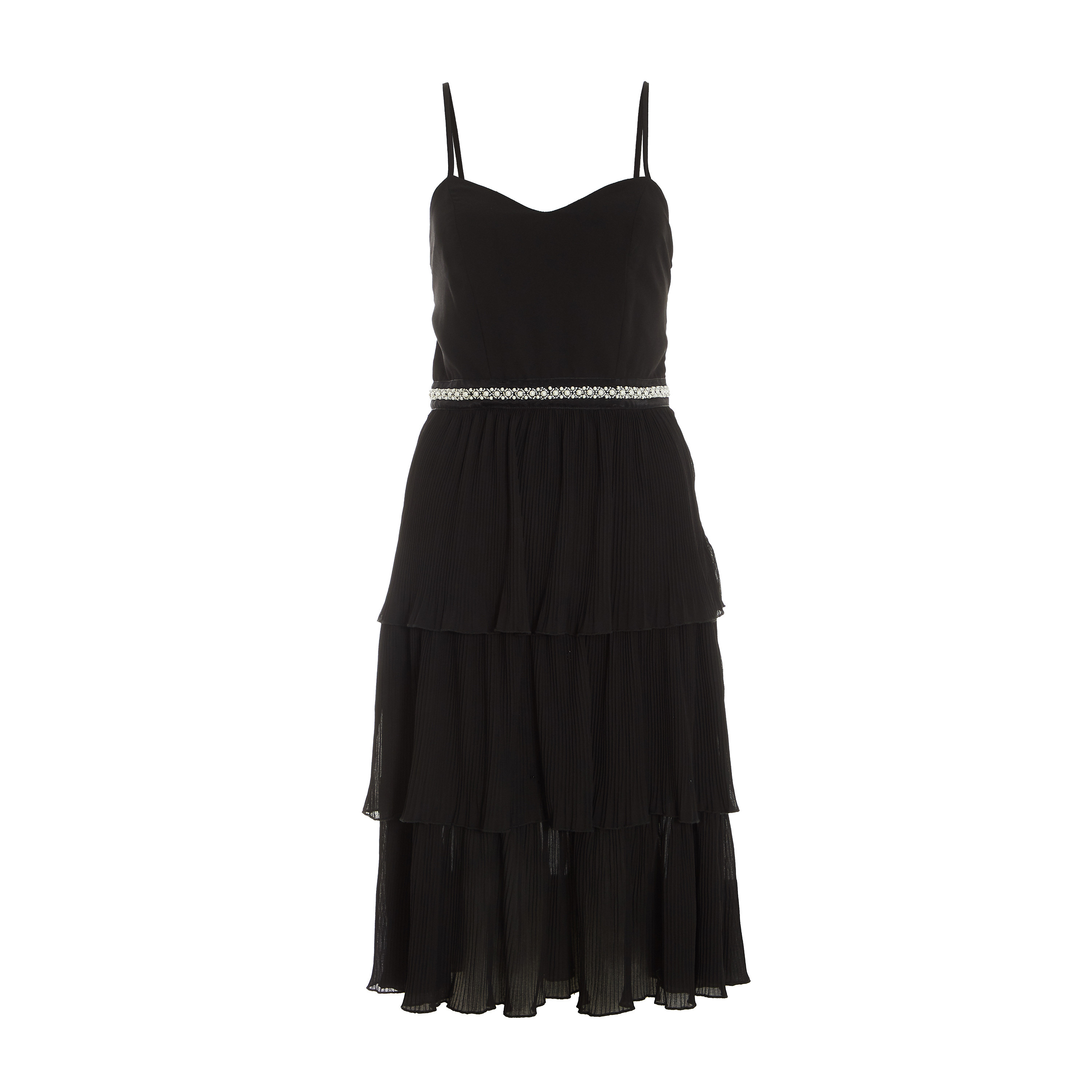 كويز - فستان بطول متوسط سادة بشيالات-women-clothing-dresses-image-5
