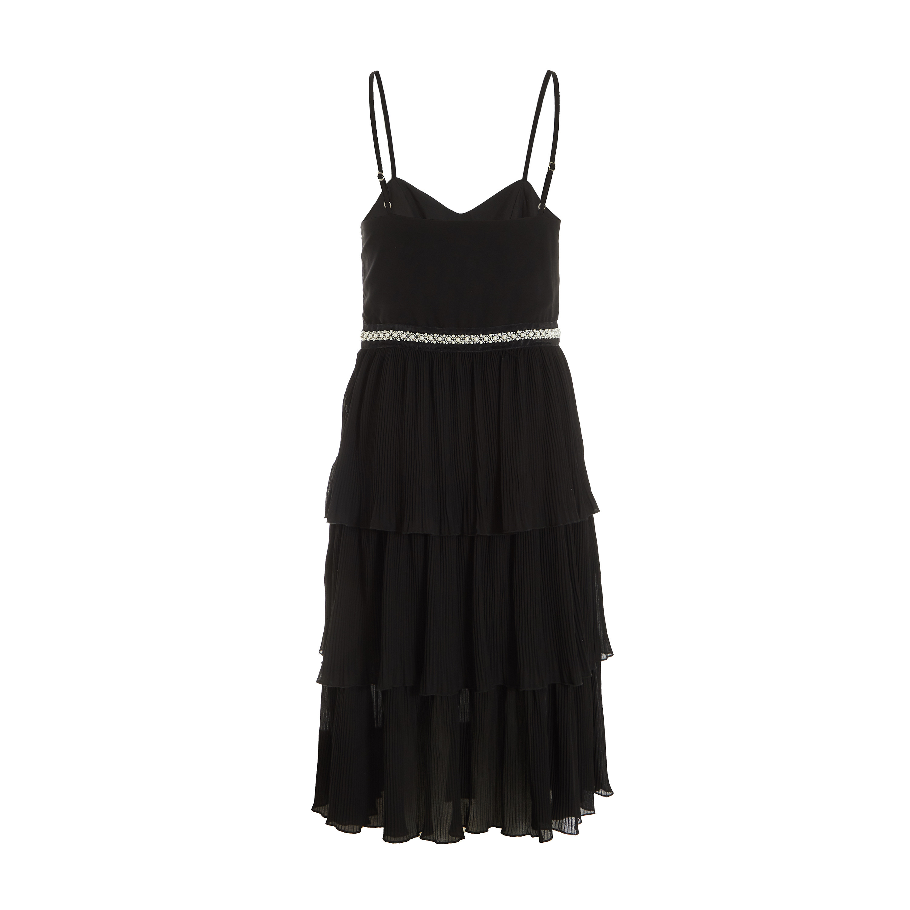 كويز - فستان بطول متوسط سادة بشيالات-women-clothing-dresses-image-6