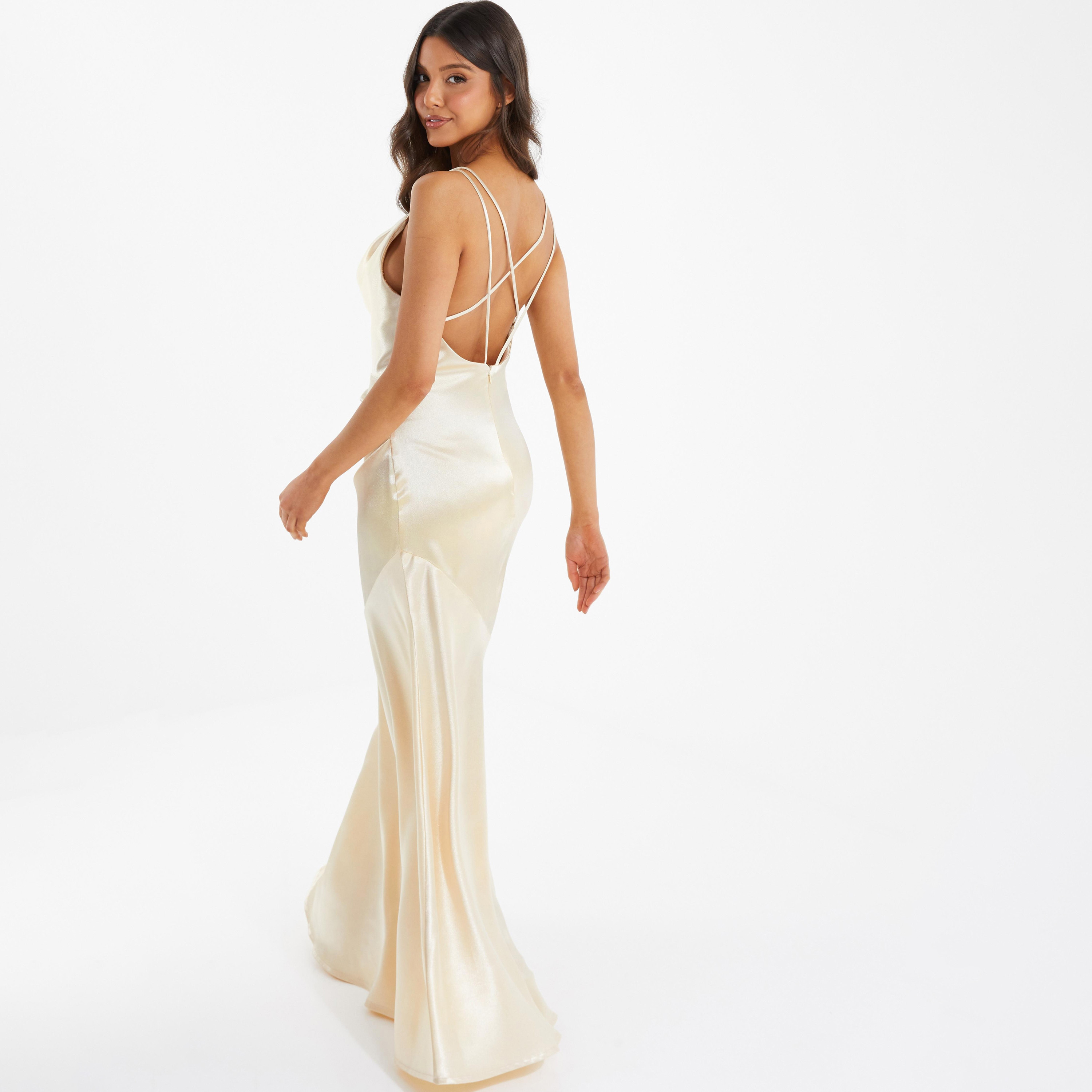 Quiz Satin Plain Cowl Neck Maxi Dress-women-clothing-dresses-image-4