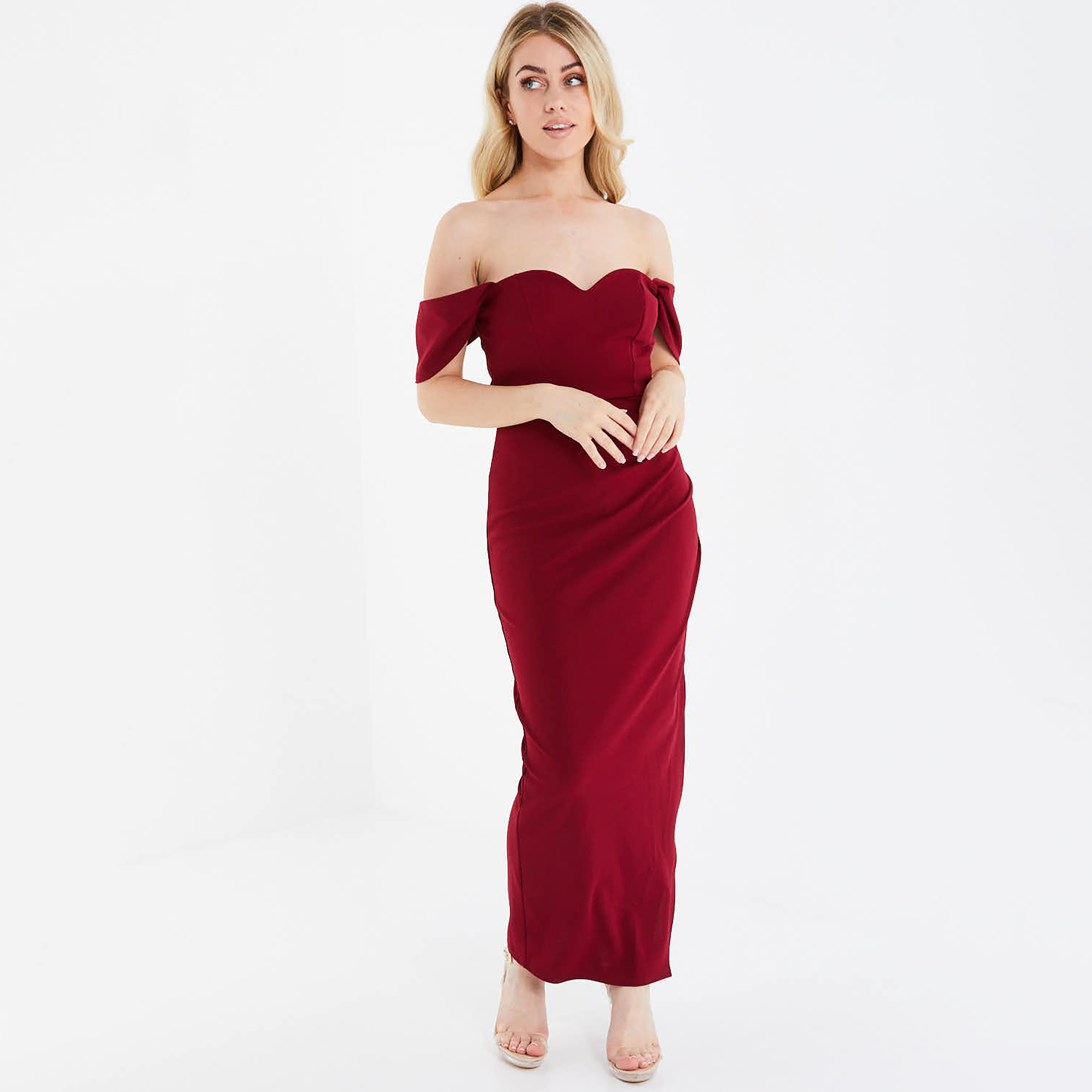 Quiz sales burgundy dress