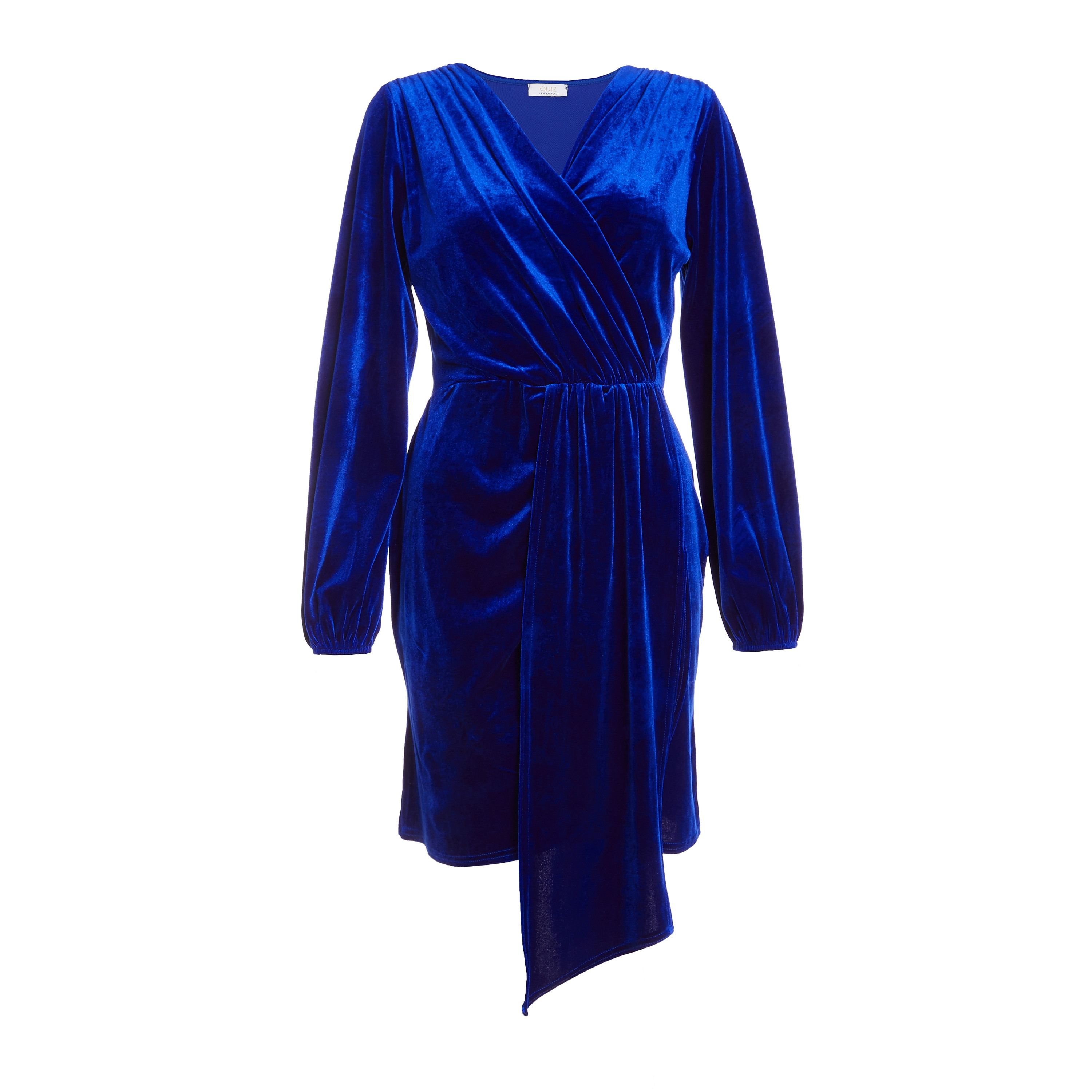 كويز - فستان سادة قصير وضيق وياقة V-women-clothing-dresses-image-5