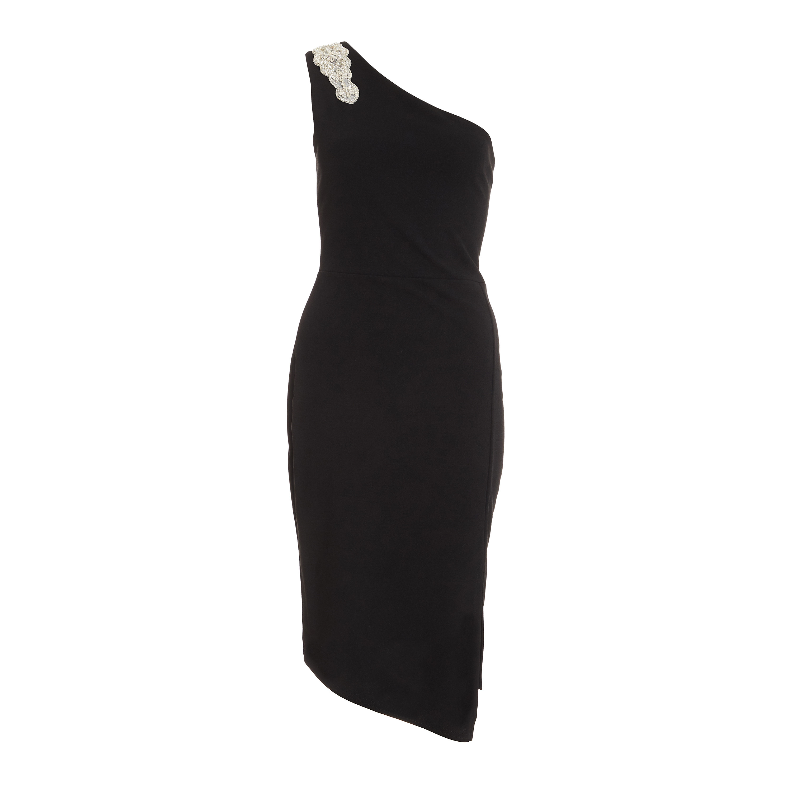 كويز - فستان متوسط الطول بفتحة وكتف مكشوف - مزين-women-clothing-dresses-image-5