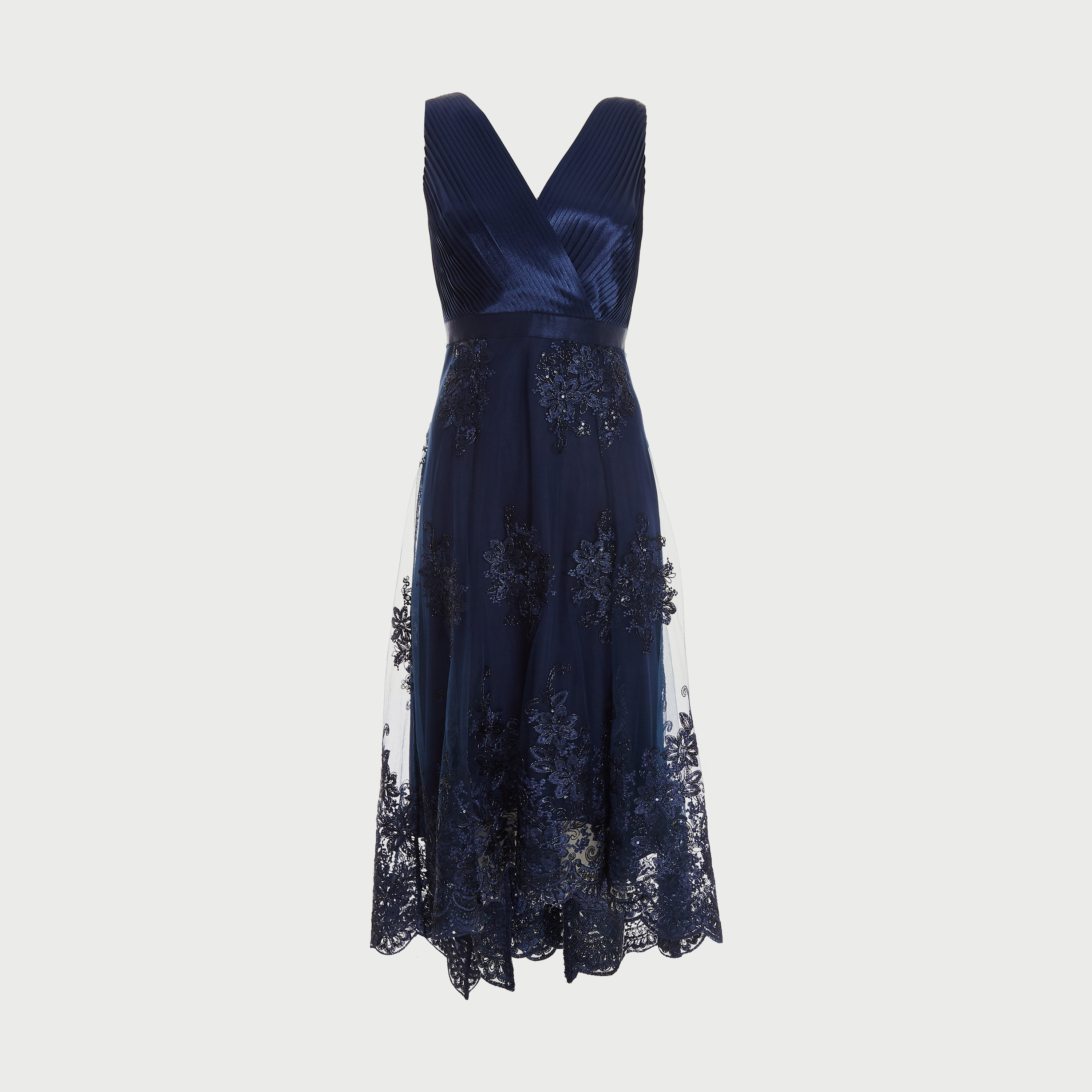Quiz Satin Embellished V-Neck Pleated Midi Dress-women-clothing-dresses-image-4