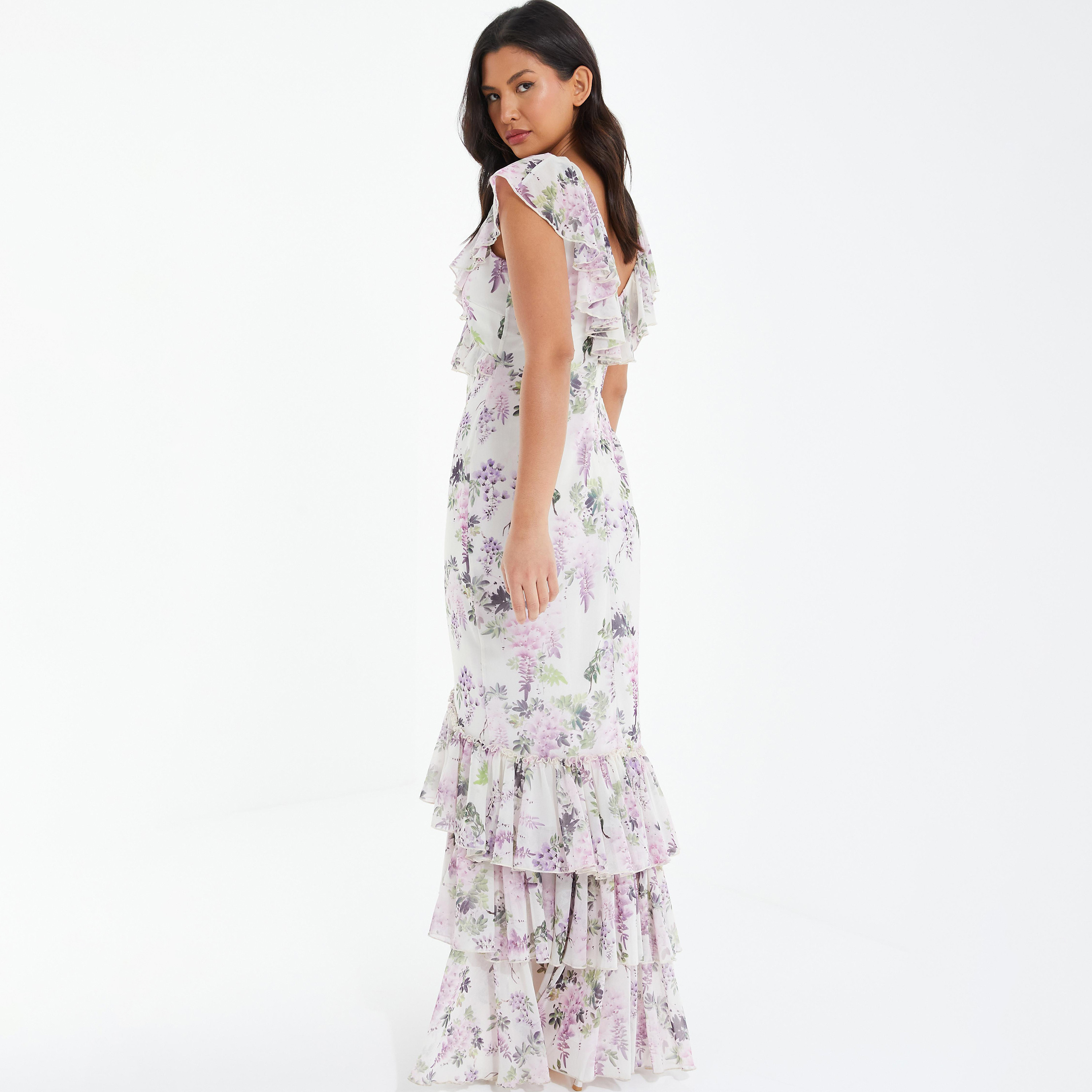Quiz Floral V-Neck Maxi Dress-women-clothing-dresses-image-3