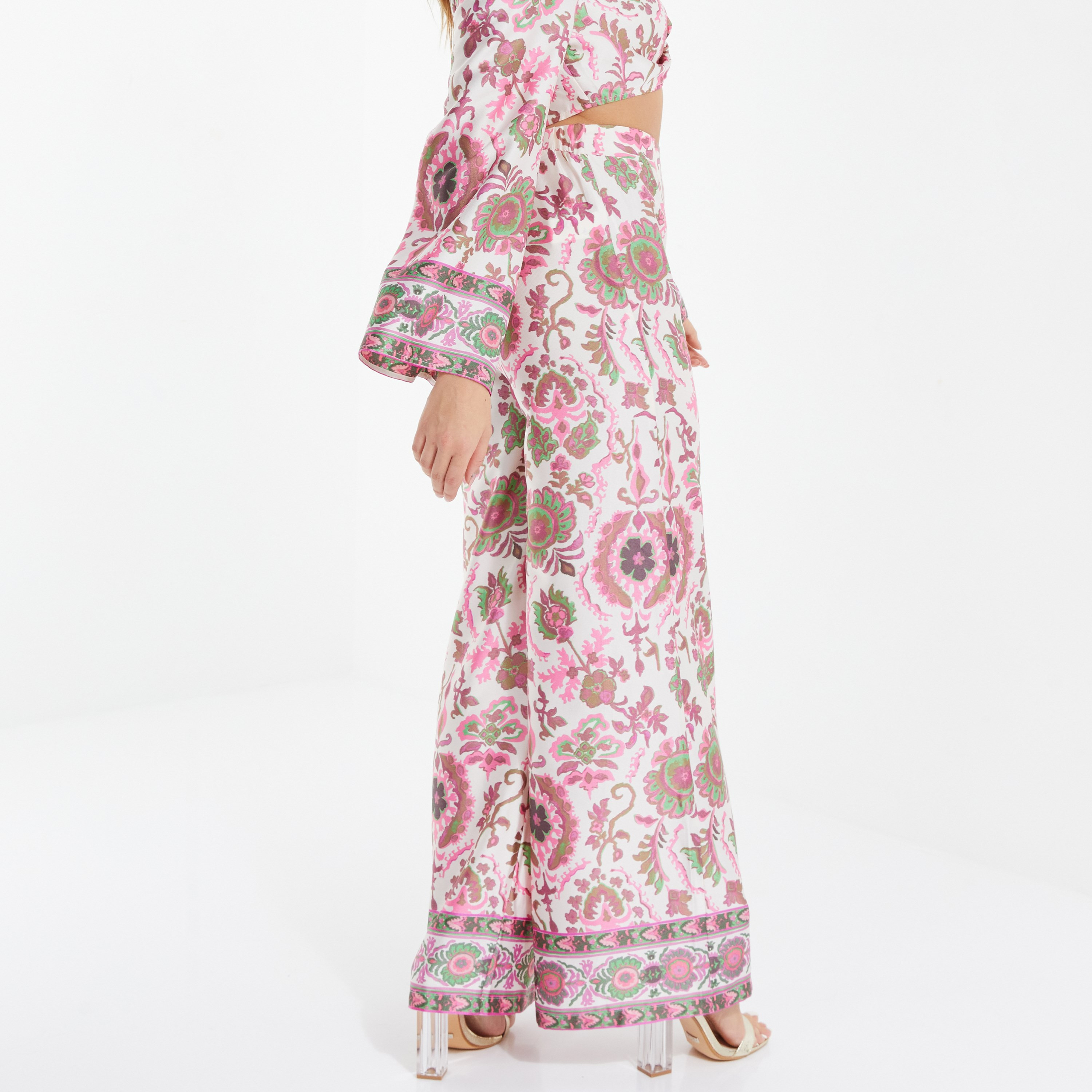 بالازو سادة بيزلي بخصر مرتفع من كويز -women-clothing-bottoms-trousers-image-3