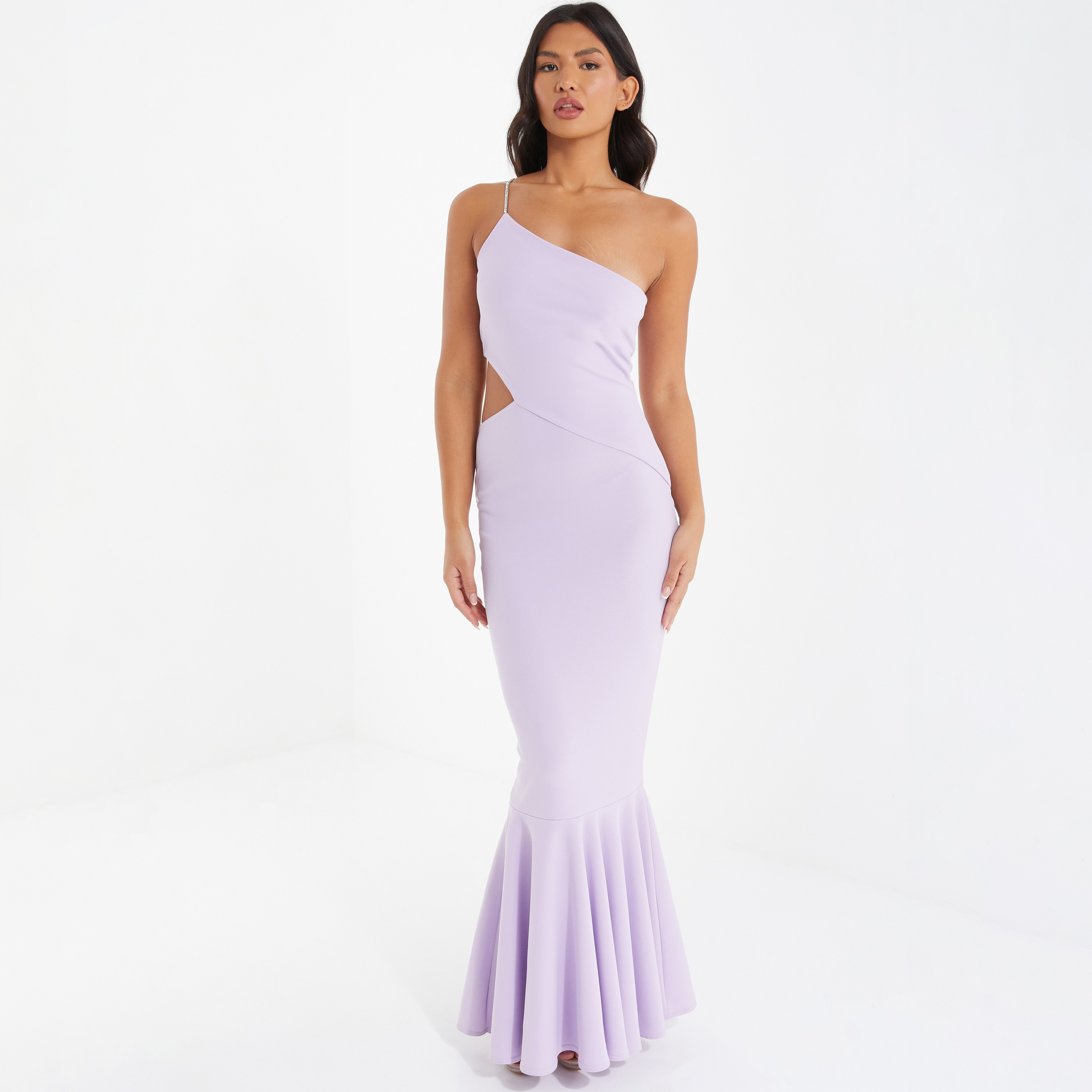 كويز - فستان ماكسي سادة بكتف واحد-women-clothing-dresses-image-1