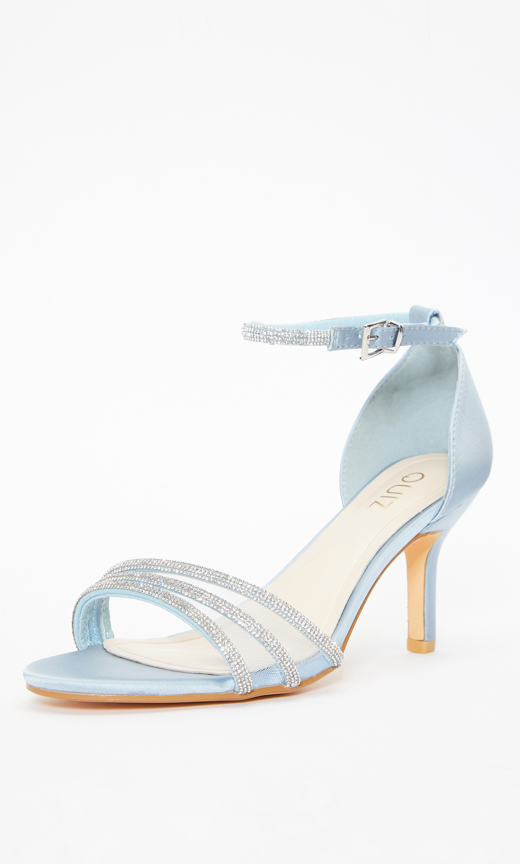 صندل نسائي بكعب ستيليتو مزين بفتحة عند أصابع القدم من كويز 100036965-women-shoes-heels-image-1
