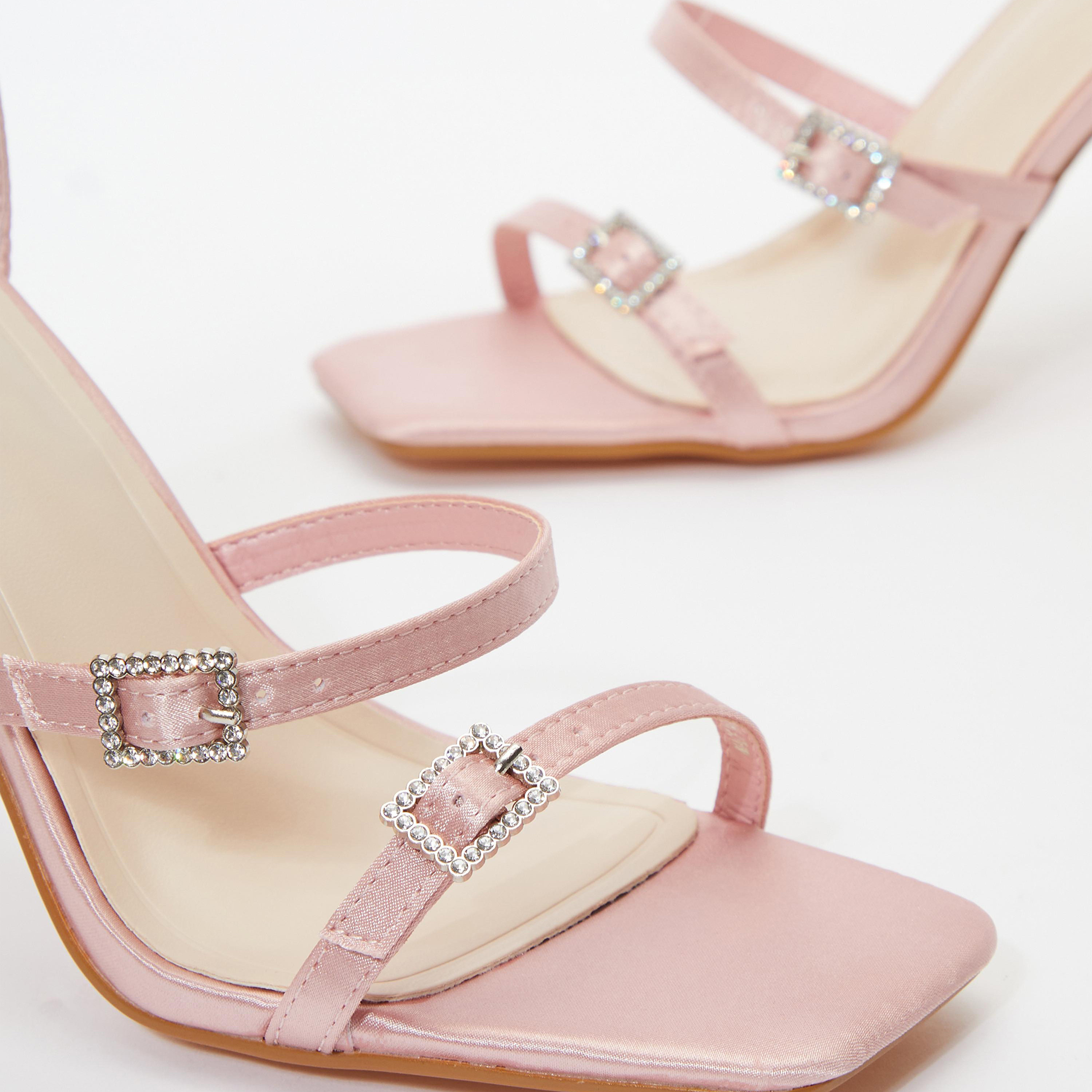 حذاء نسائي بكعب رفيع وحزام بإبزيم | 00100036970-women-shoes-sandals-heeled-image-2