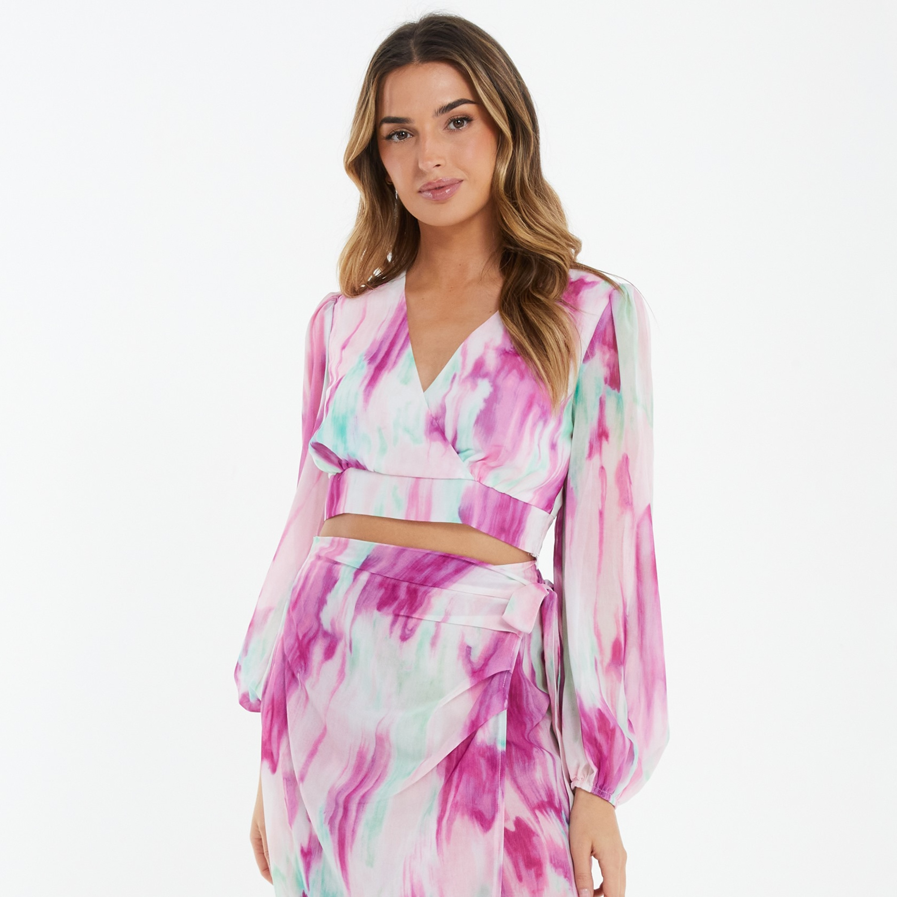 Quiz Tie & Dye V-Neck Long Sleeves Top-women-clothing-shirtsandblouses-blouses-image-1