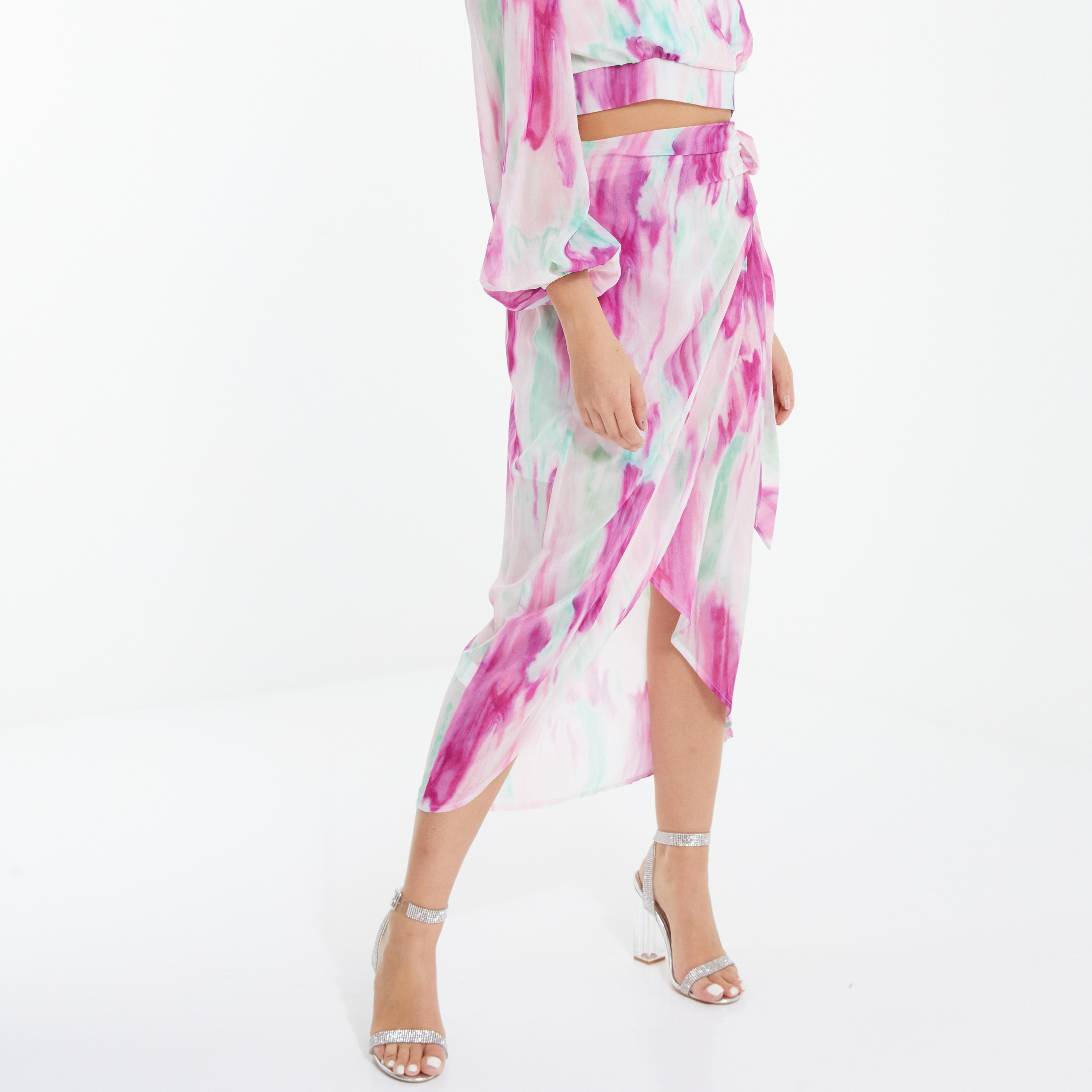 كويز - تنورة لف بخصر عالي - مصبوغ-women-clothing-bottoms-skirts-image-1