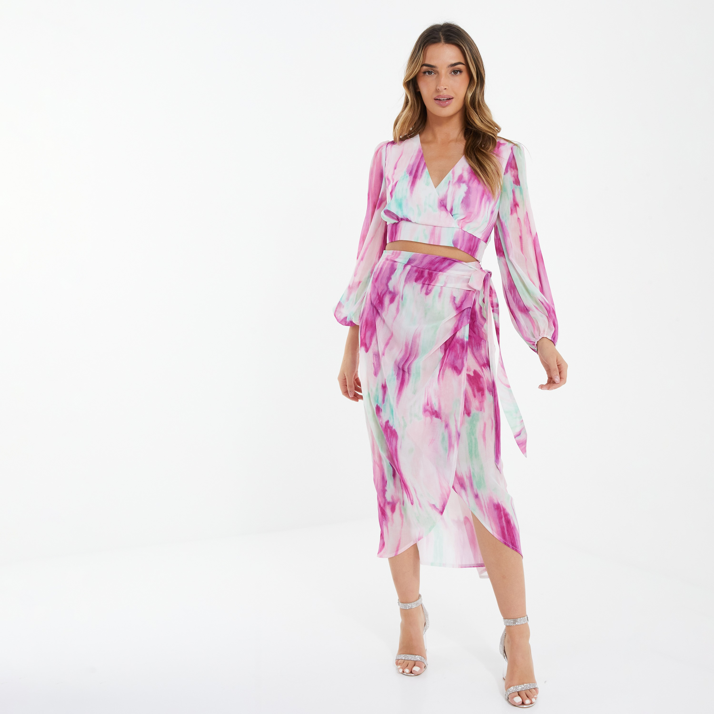 كويز - تنورة لف بخصر عالي - مصبوغ-women-clothing-bottoms-skirts-image-2