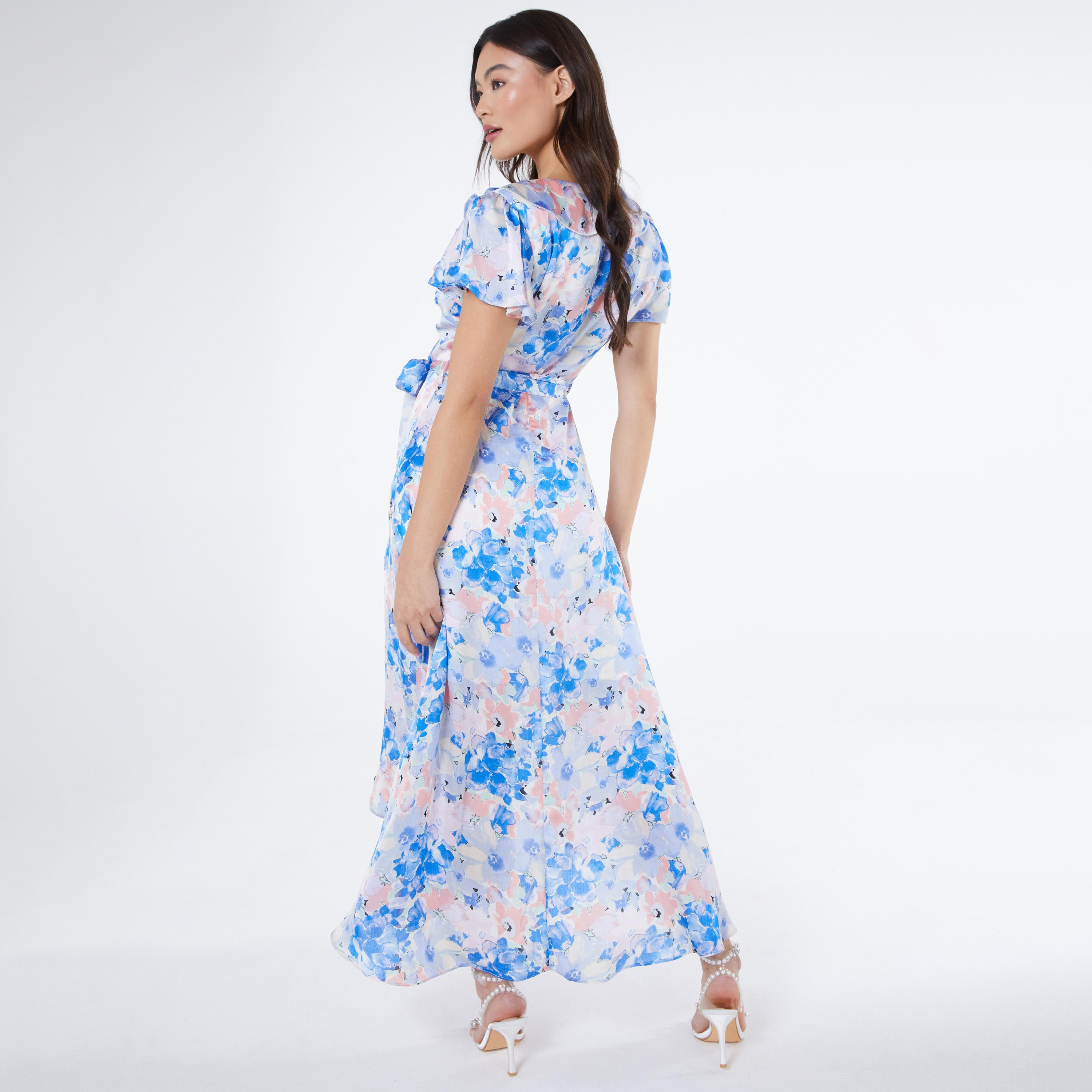  فستان متوسط الطول ملفوف برقبة على شكلV بطبعة الزهور من كويز-women-clothing-dresses-image-3