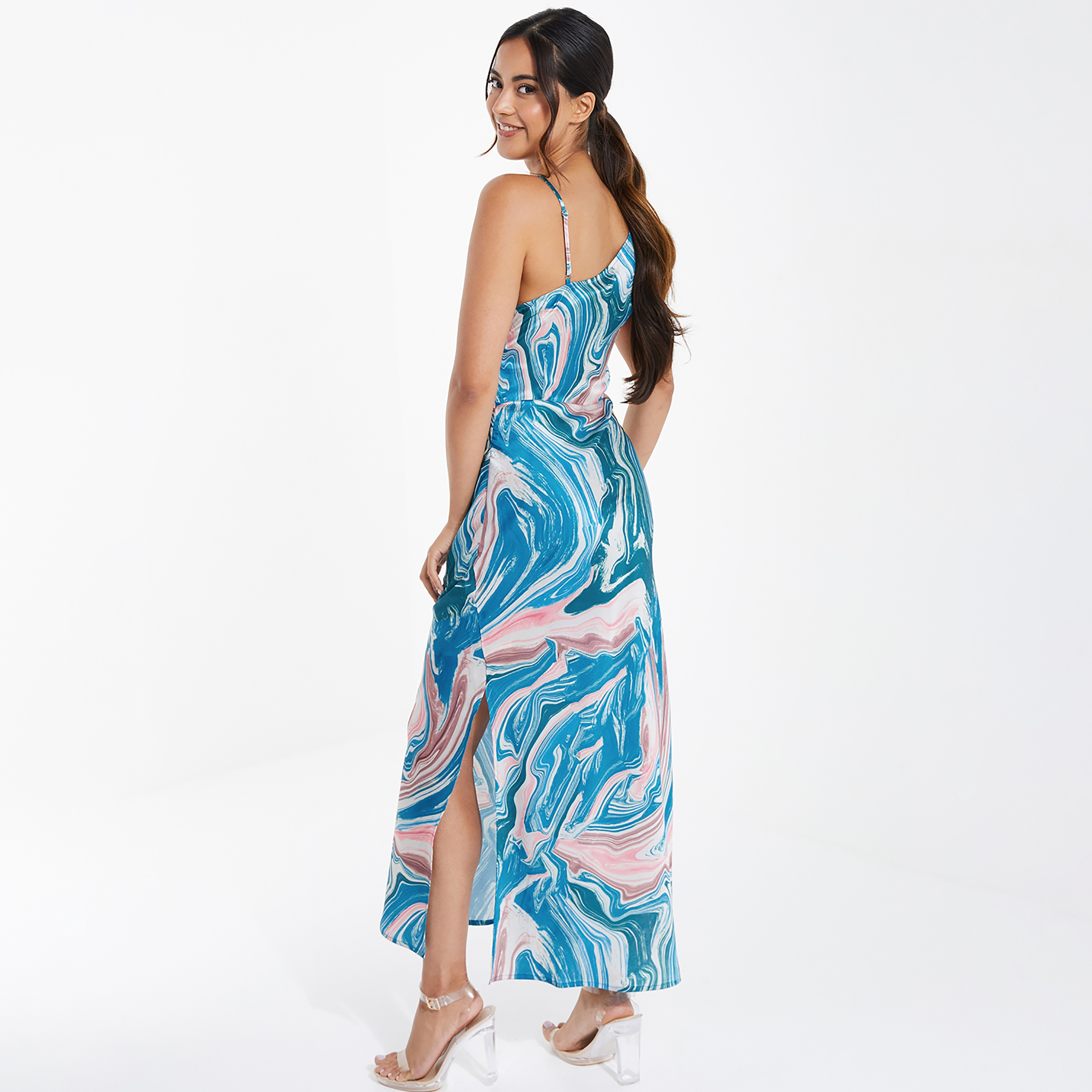 Quiz Printed One Shoulder Slit Midi Dress-women-clothing-dresses-image-3