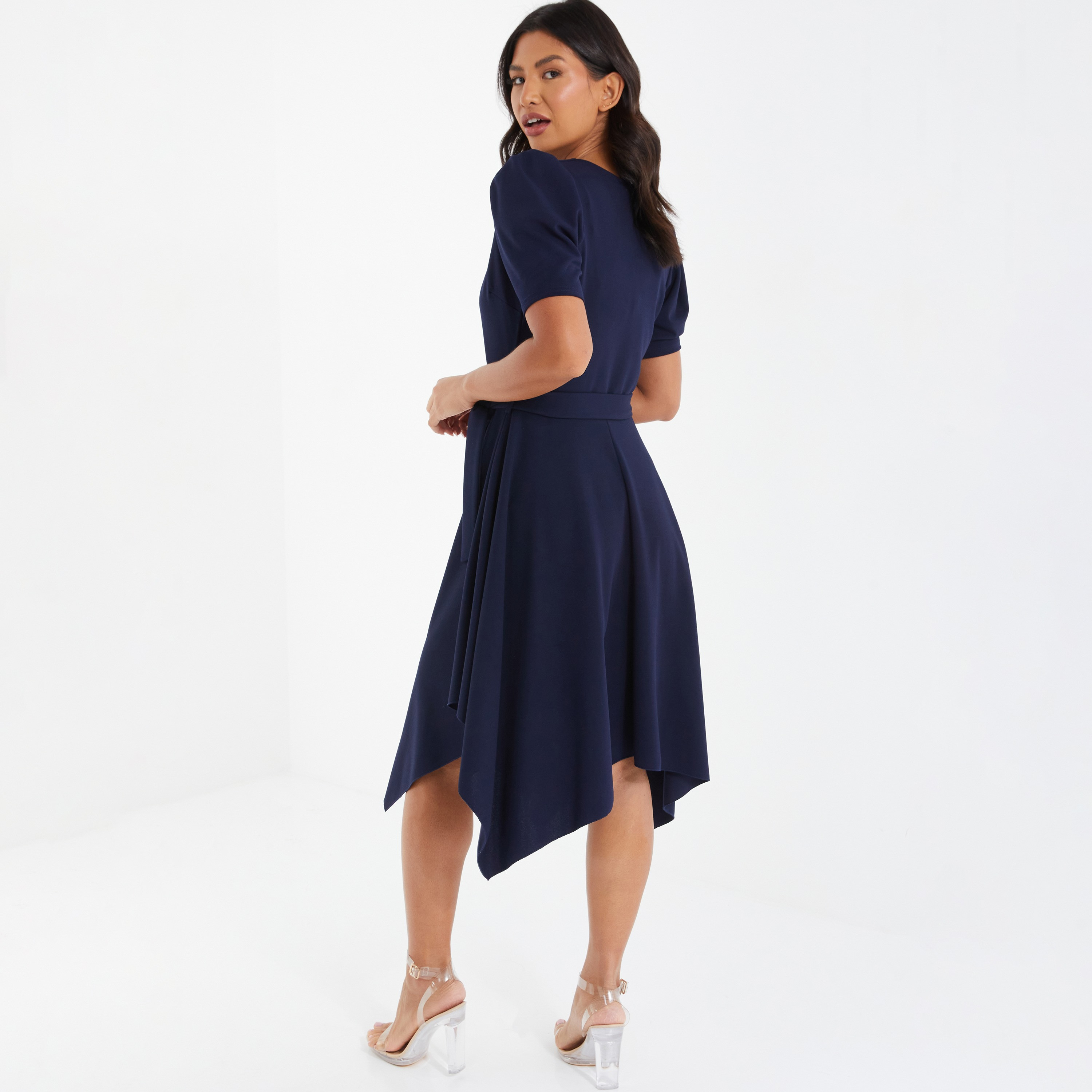 Quiz Plain V-Neck Wrap Midi Dress-women-clothing-dresses-image-3
