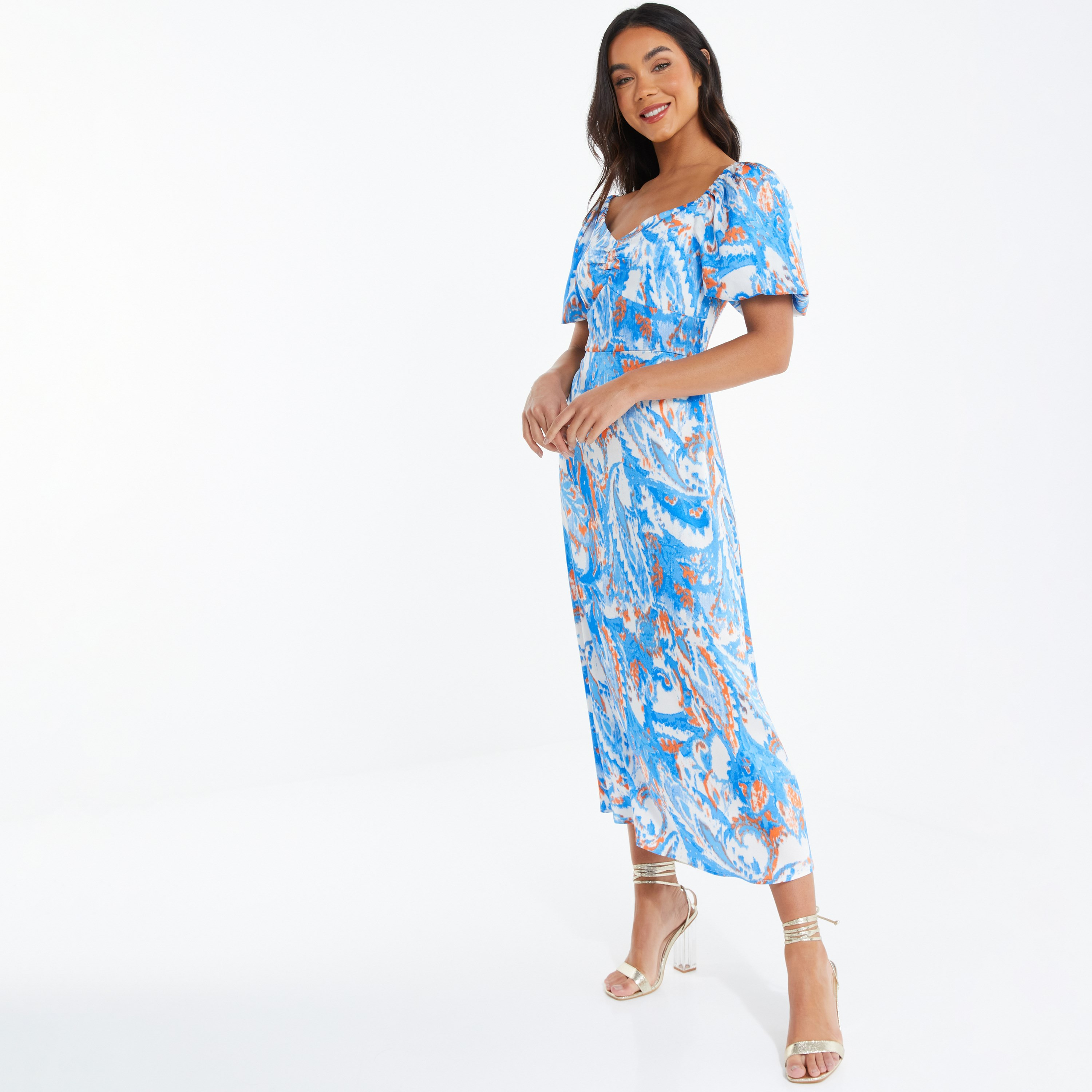 Quiz Printed Sweetheart Neck Midi Dress-women-clothing-dresses-image-2