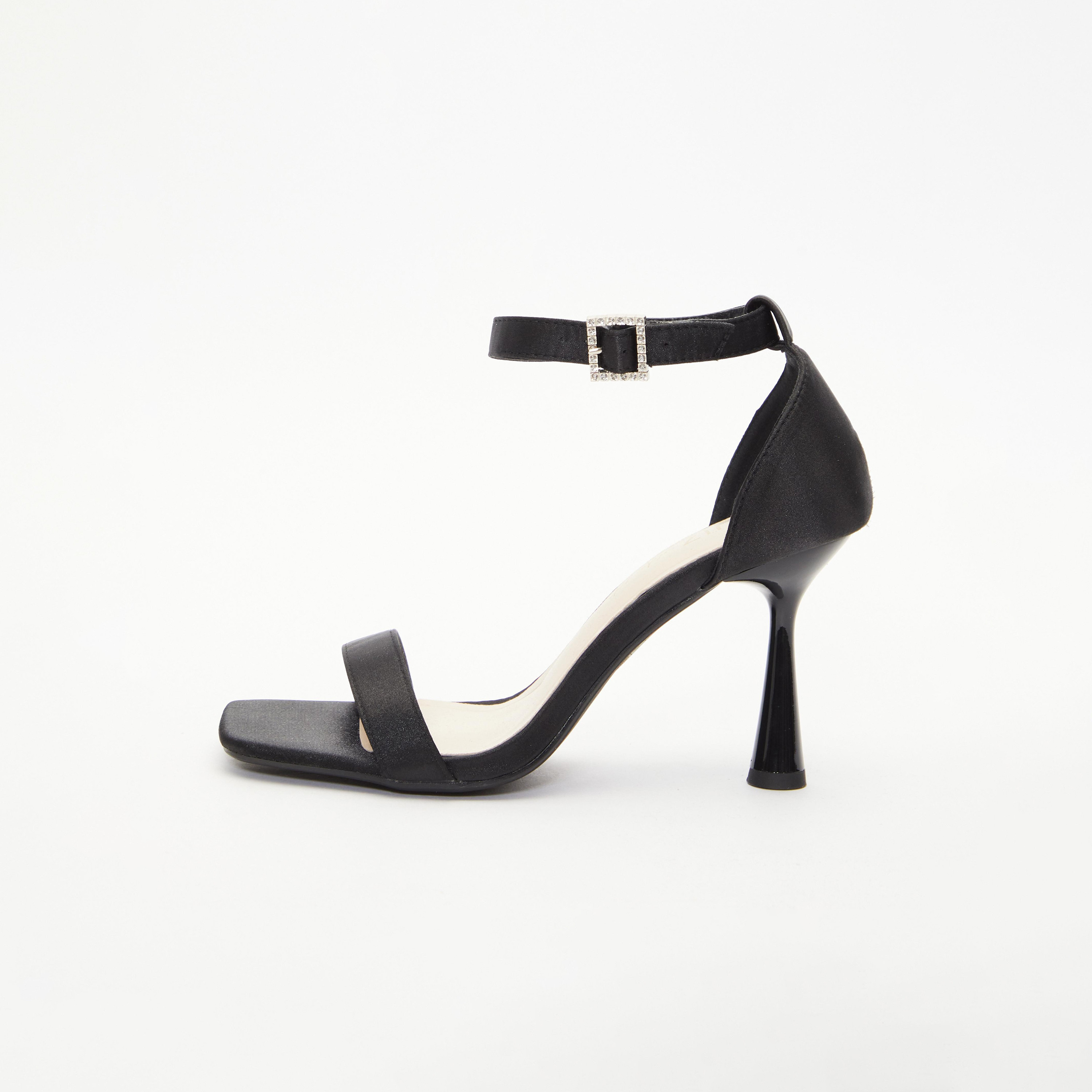 Quiz Women's Diamante Detail Ankle Strap Buckle Cone Heel Sandal | 00100037673-women-shoes-heels-image-5