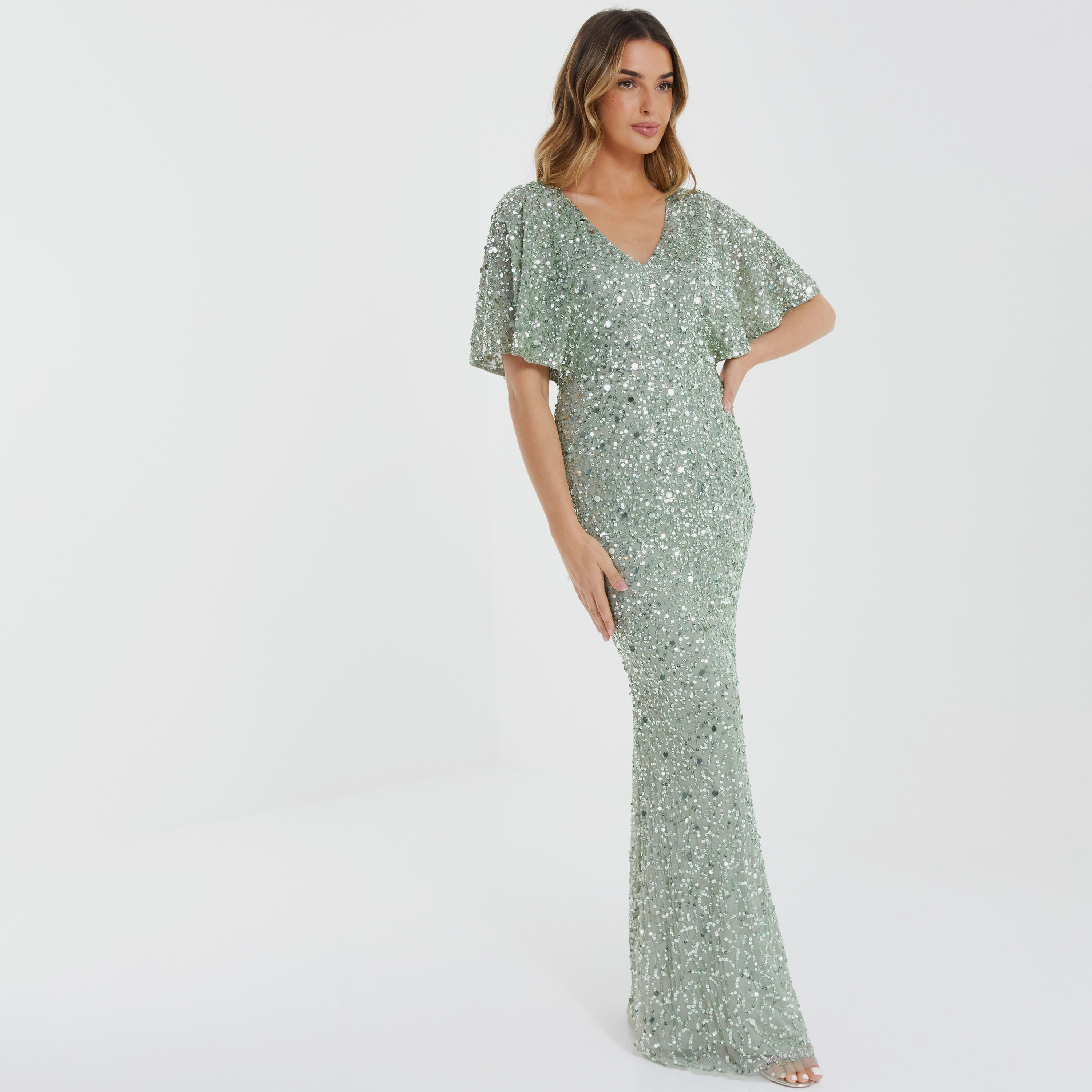  فستان ماكسي مفتوح برقبة على شكل وى من كويز الترتر-women-clothing-dresses-image-2