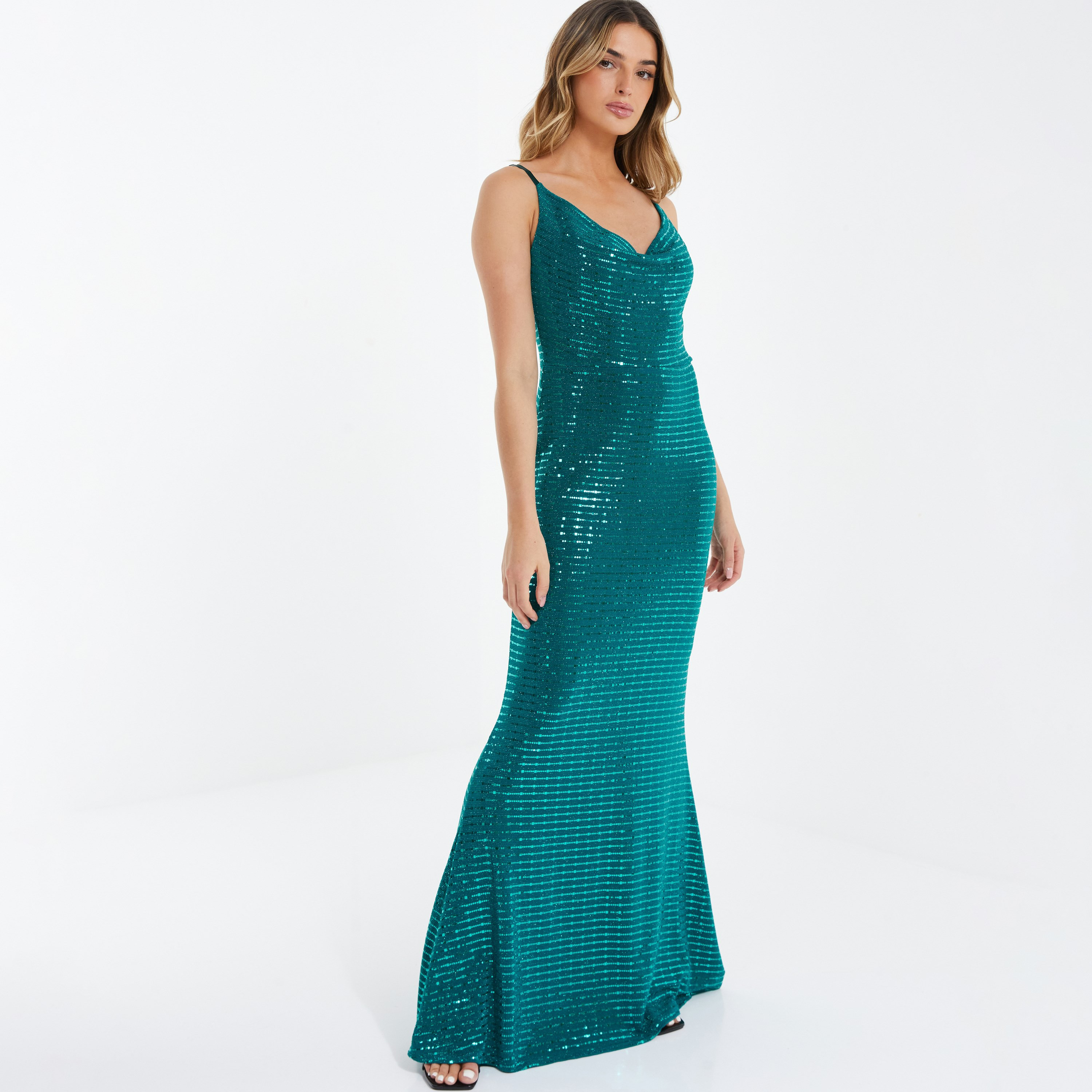 Quiz Embellished Cowl Neck Bodycon Maxi Dress-women-clothing-dresses-image-3