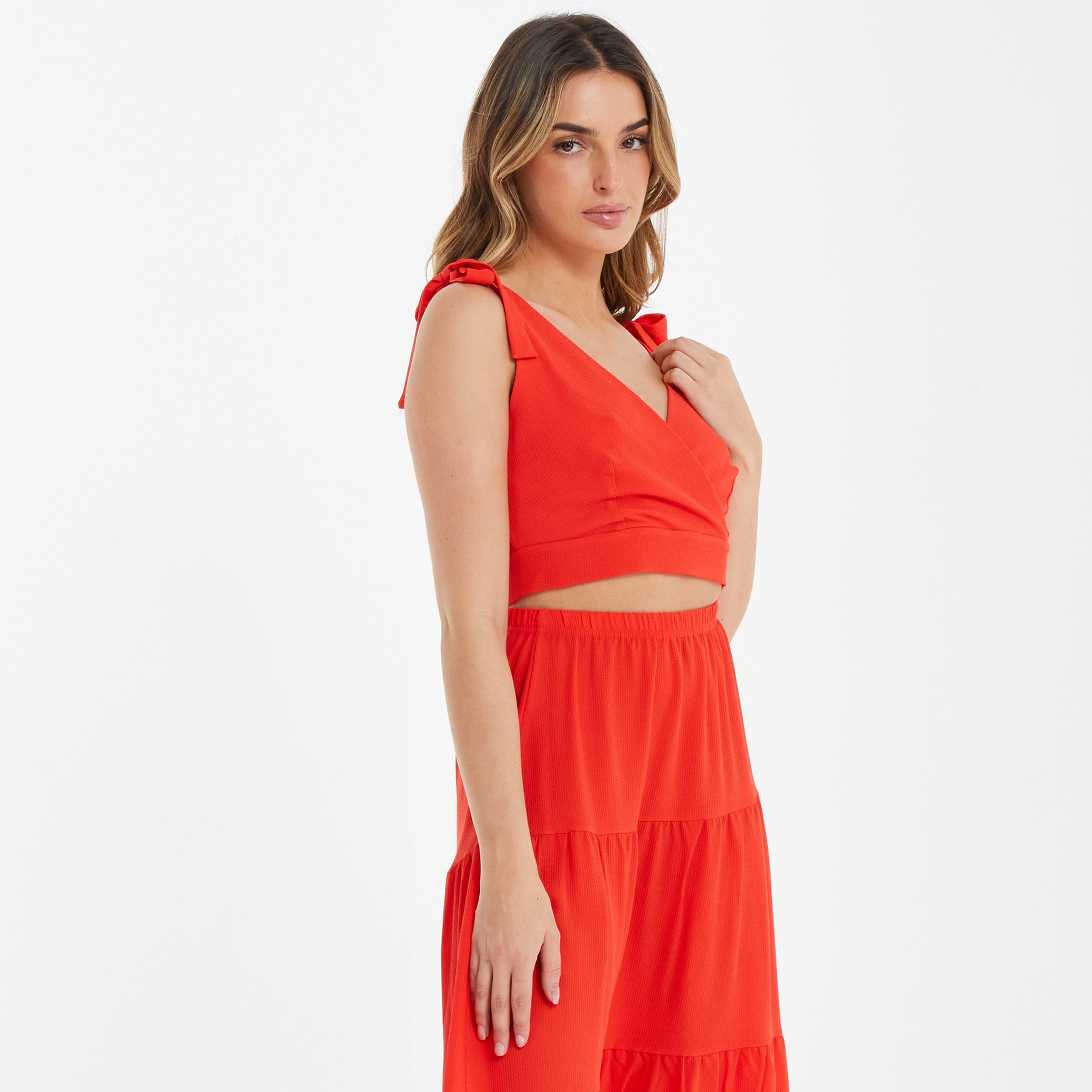 Quiz Plain V-Neck Crop Top-women-clothing-shirtsandblouses-blouses-image-3