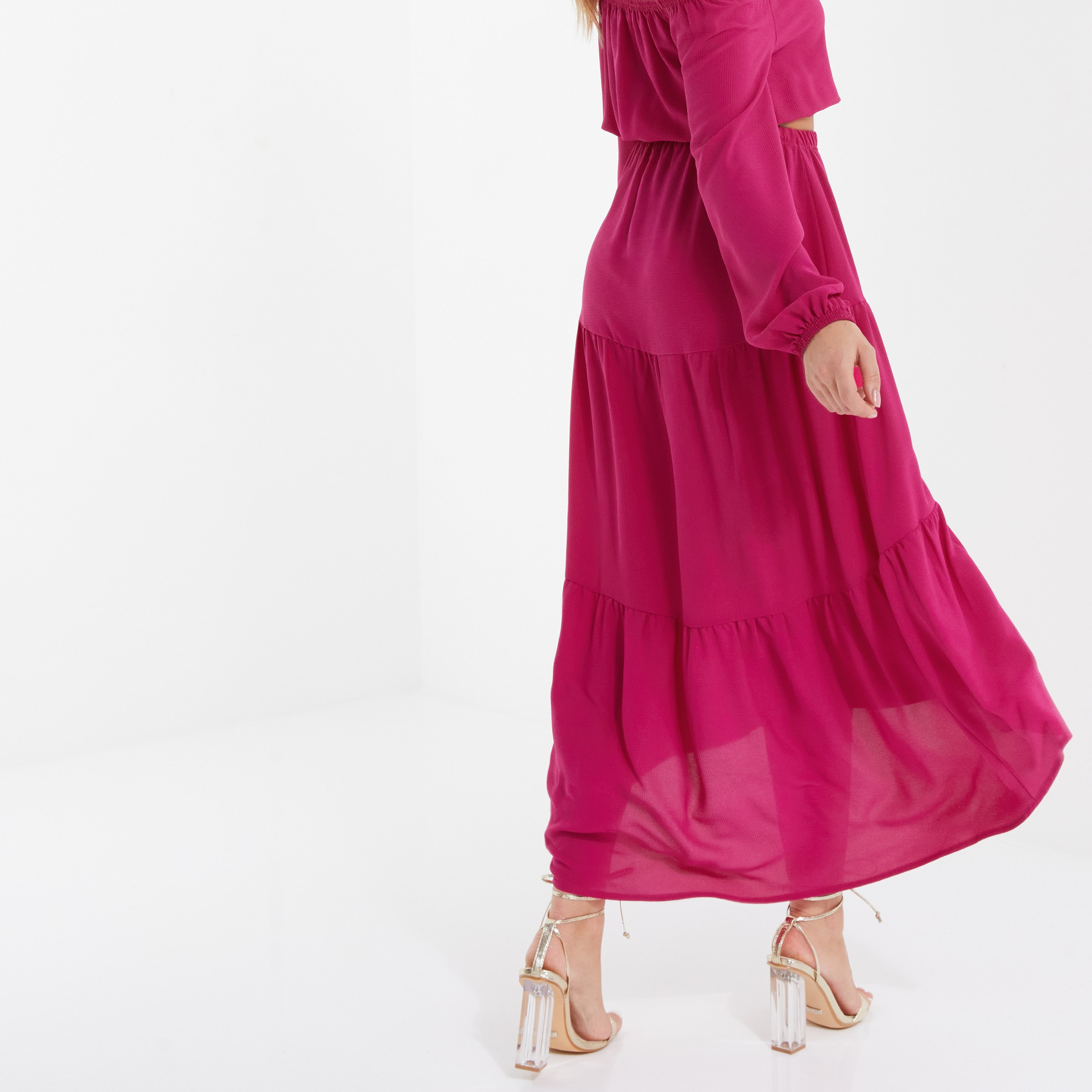 Quiz Plain Tiered Midi Skirt-women-clothing-bottoms-skirts-image-3