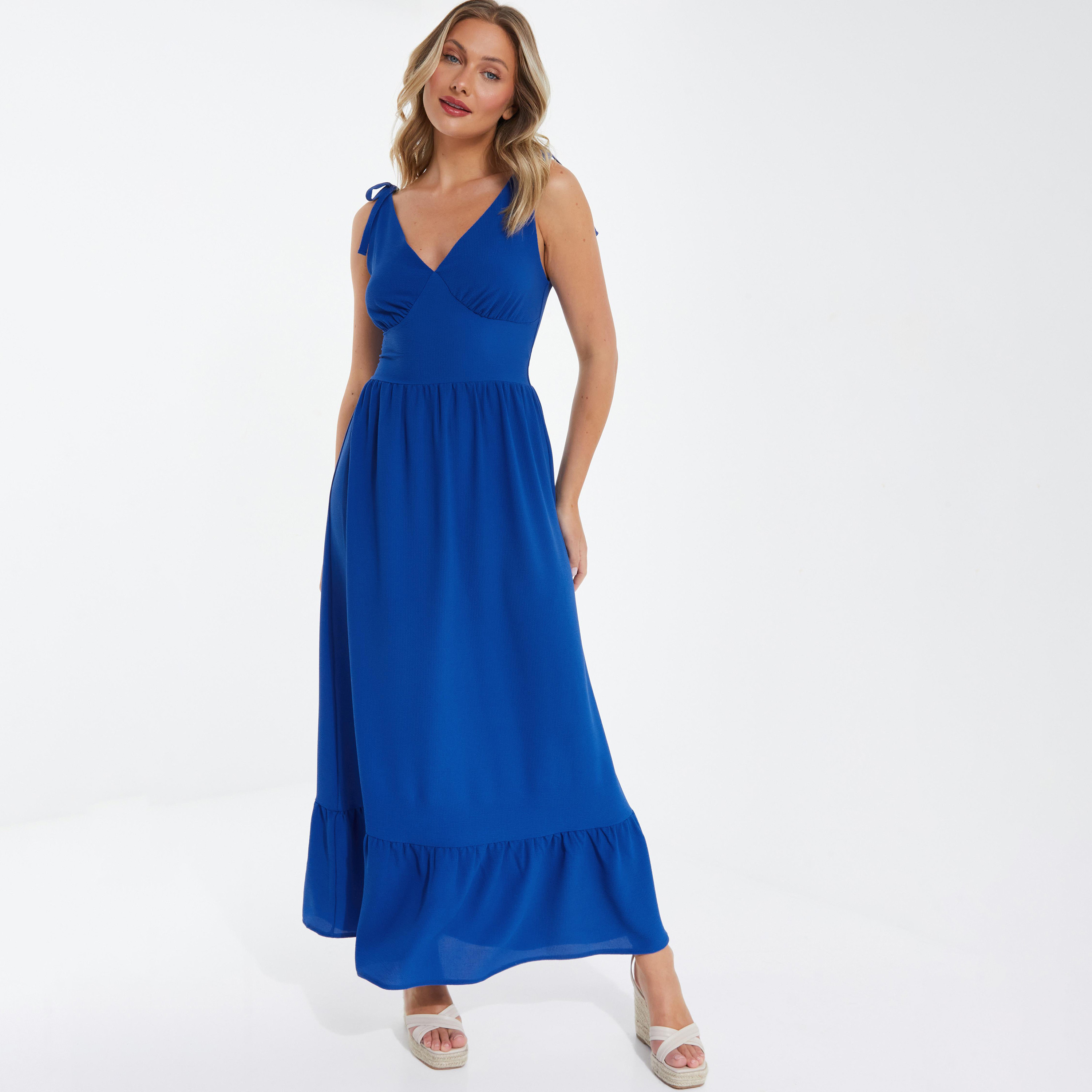  فستان ماكسي برقبة على شكل وى مزخرفة من كويز-women-clothing-dresses-image-2
