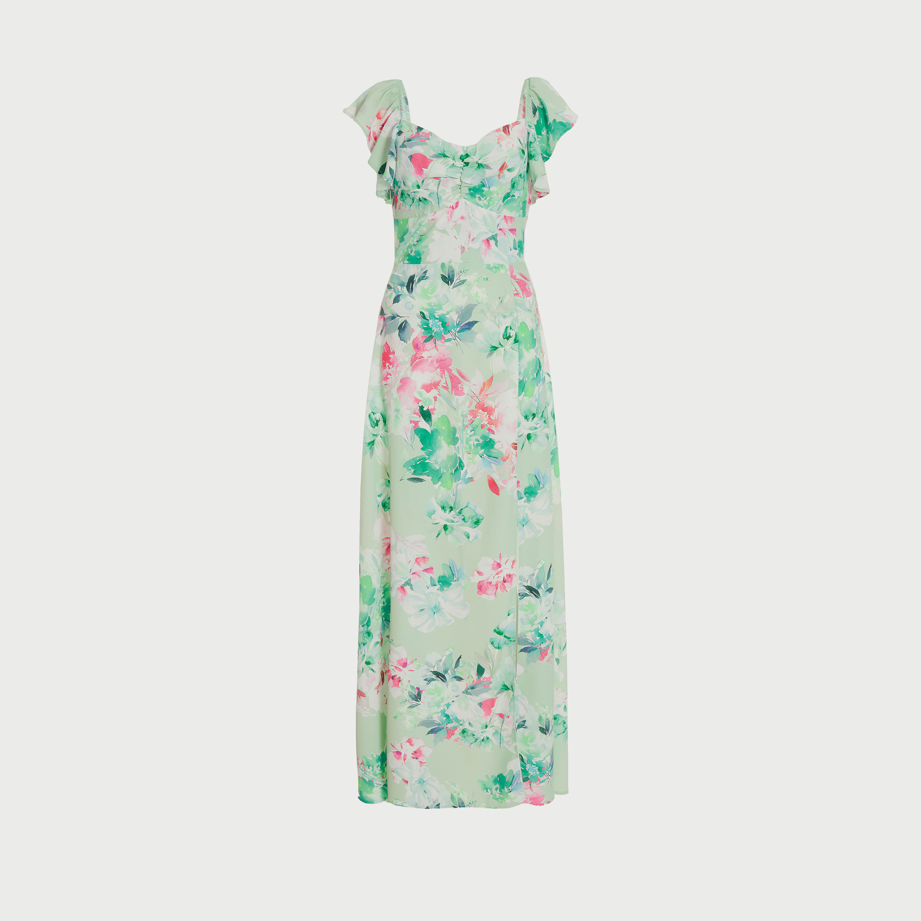 فستان ماكس بفتحة شقية على شكل قلب مطبوع عليها بالزهور من كويز-women-clothing-dresses-image-2