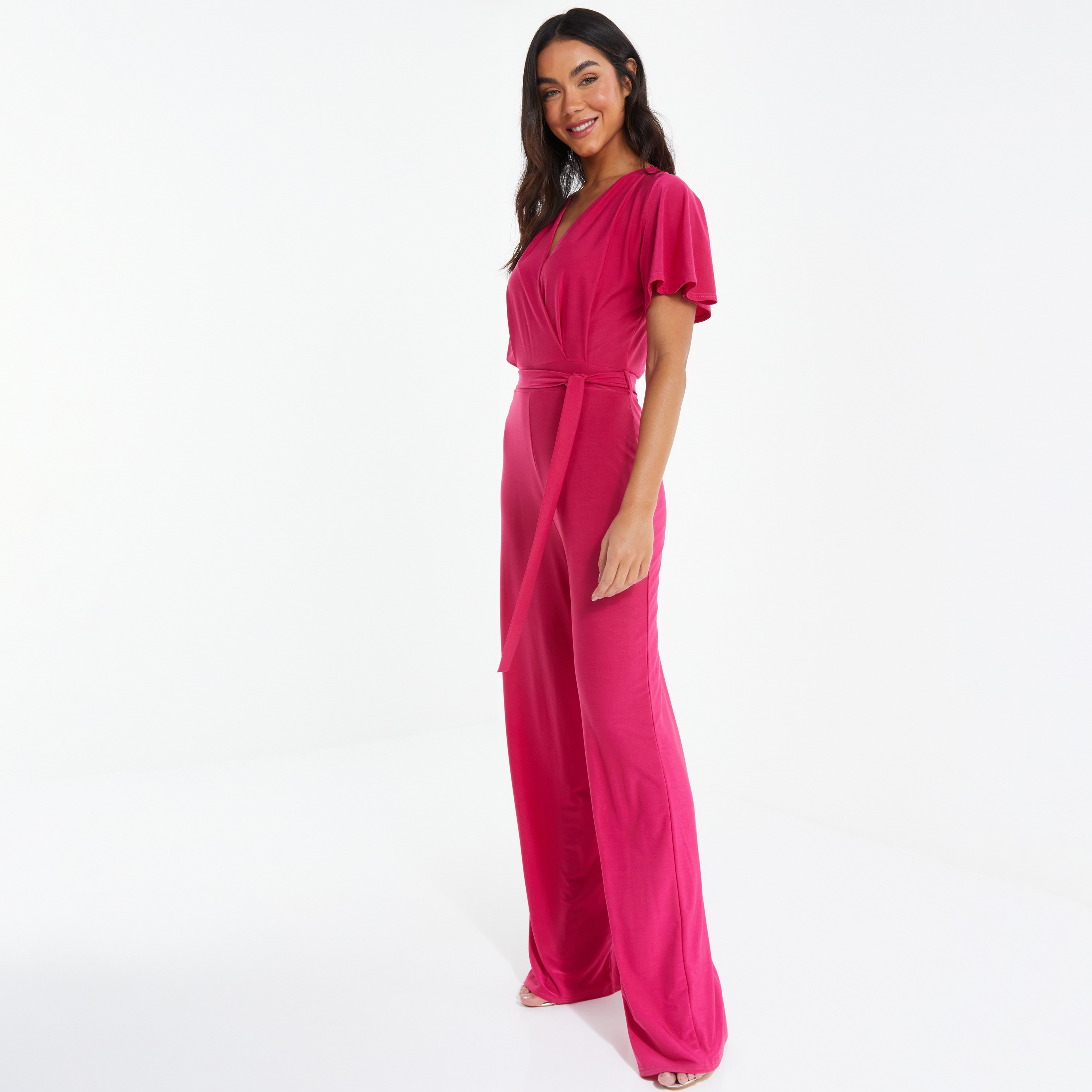 كويز - جمبسوت سادة بياقة V-women-clothing-dresses-image-2