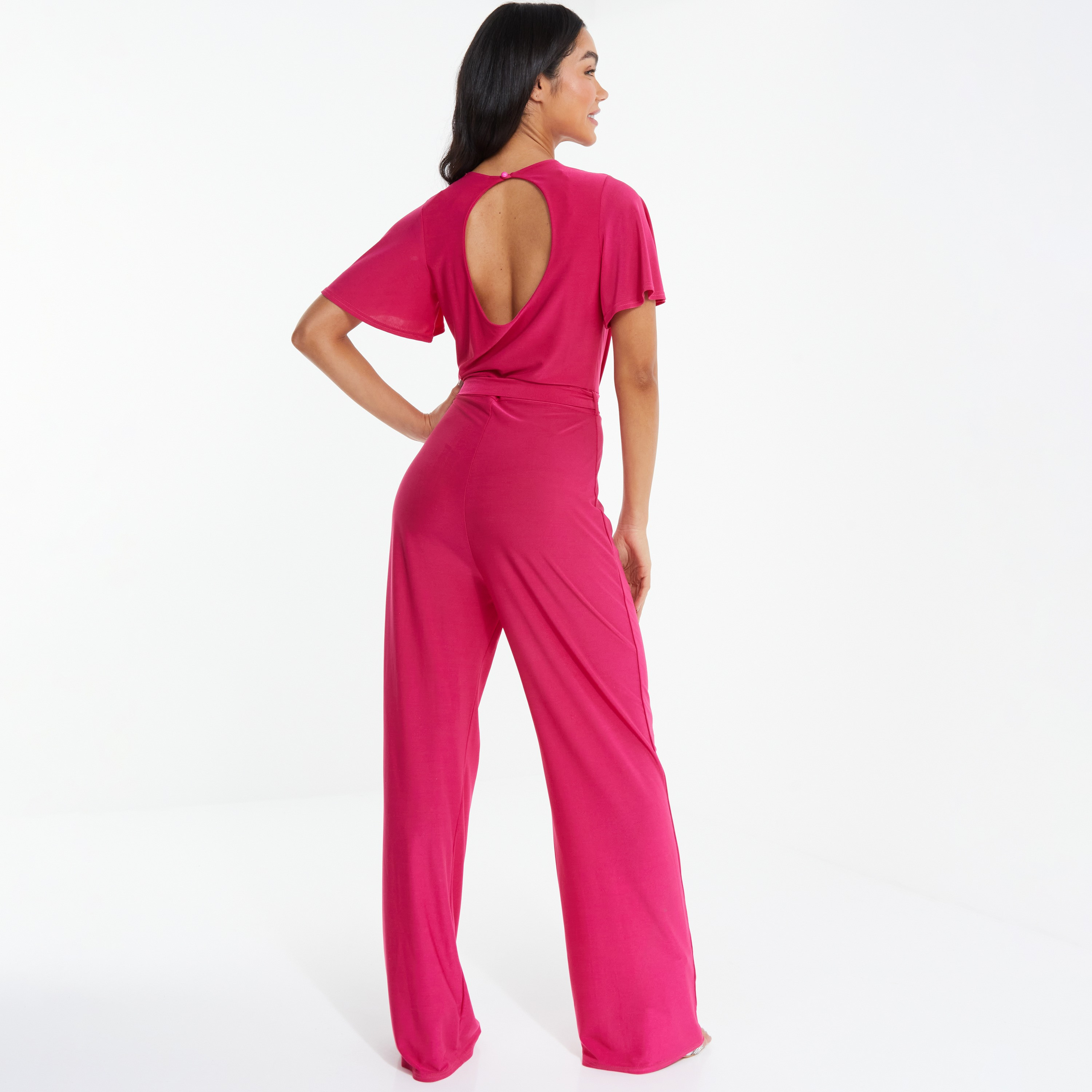 كويز - جمبسوت سادة بياقة V-women-clothing-dresses-image-3