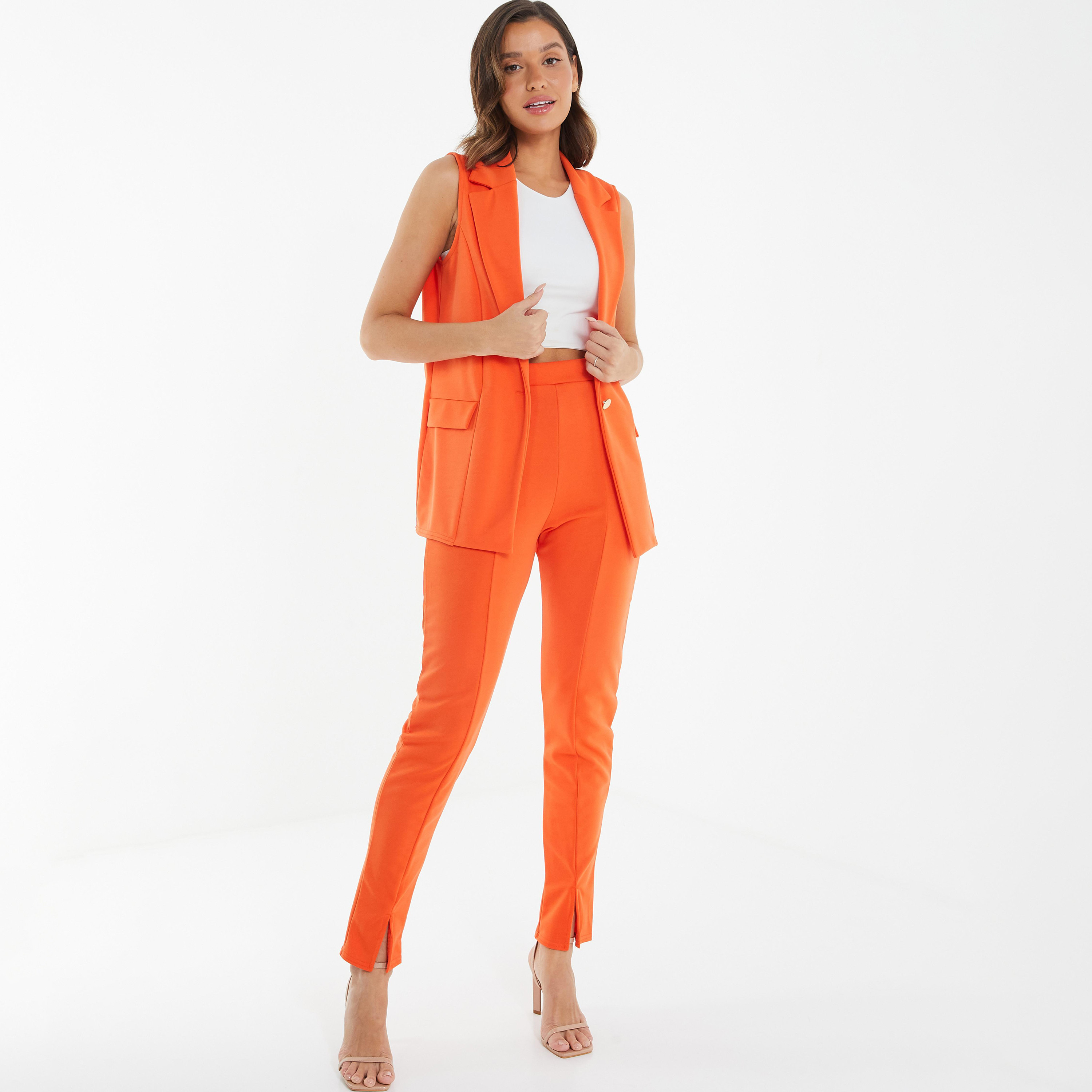  صدرية سادة بدون أكمام من كويز-women-clothing-coatsandjackets-blazers-image-2