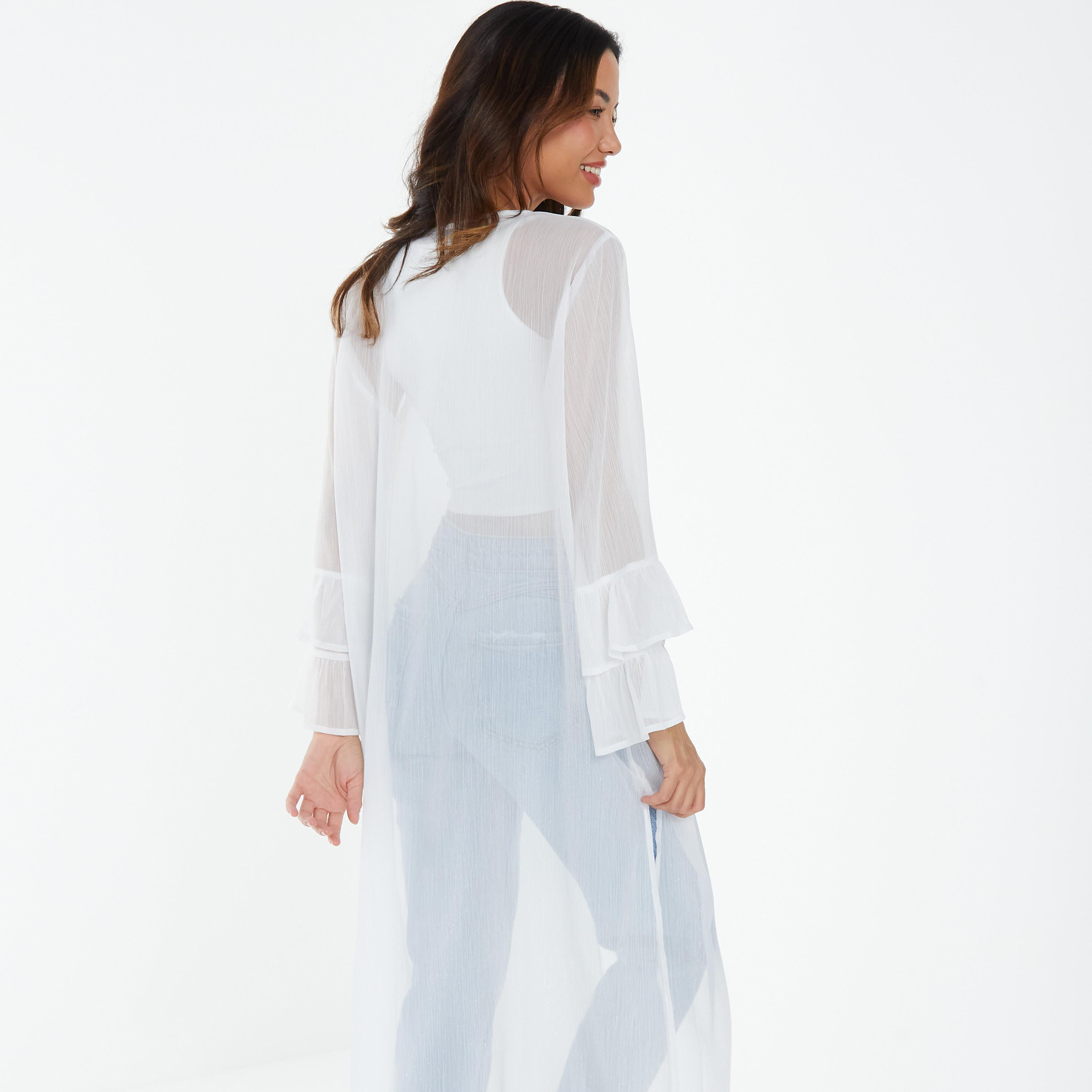  توب كامينو سادة باكمام طويلة وياقة على شكل حرفV من كويز-women-clothing-shirtsandblouses-blouses-image-4