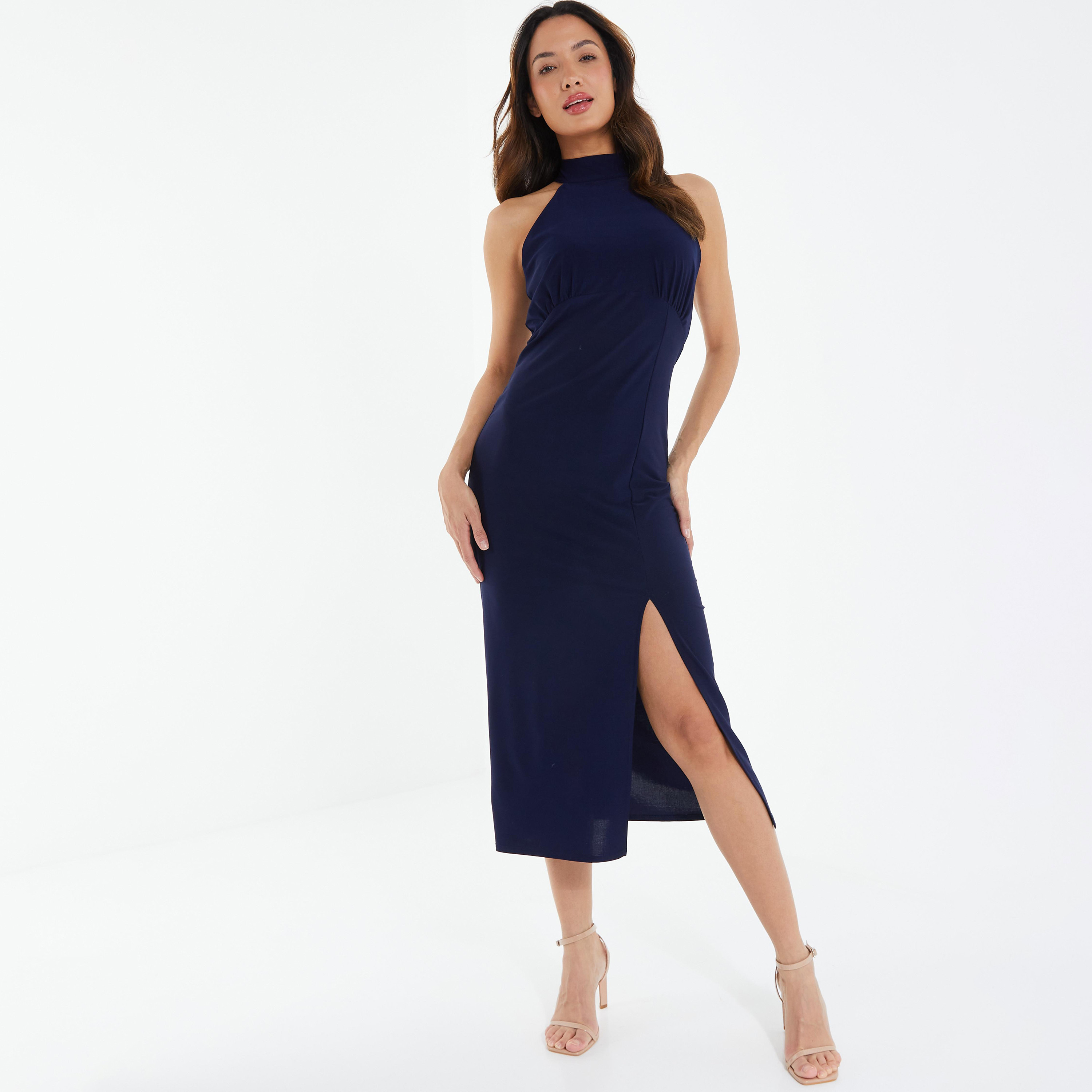 Halter neck store midi dress