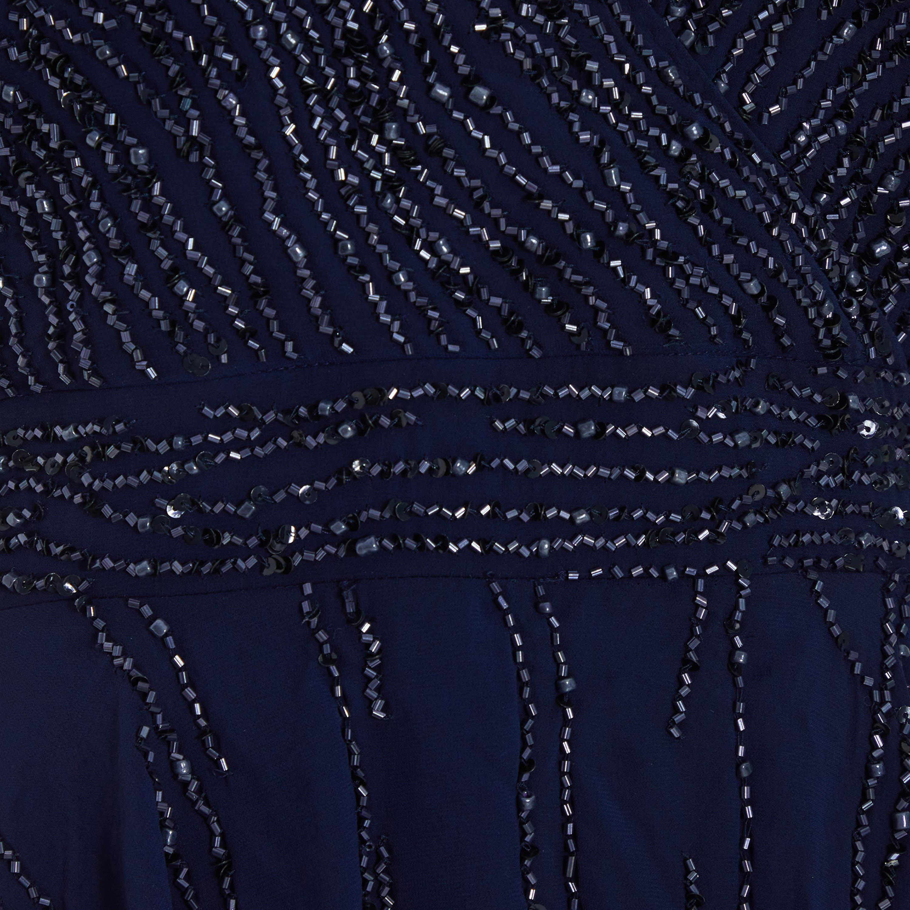 Quiz Navy Embroidered Wrap Half Sleeve Tiered Midi Evening Dress-women-clothing-dresses-image-4