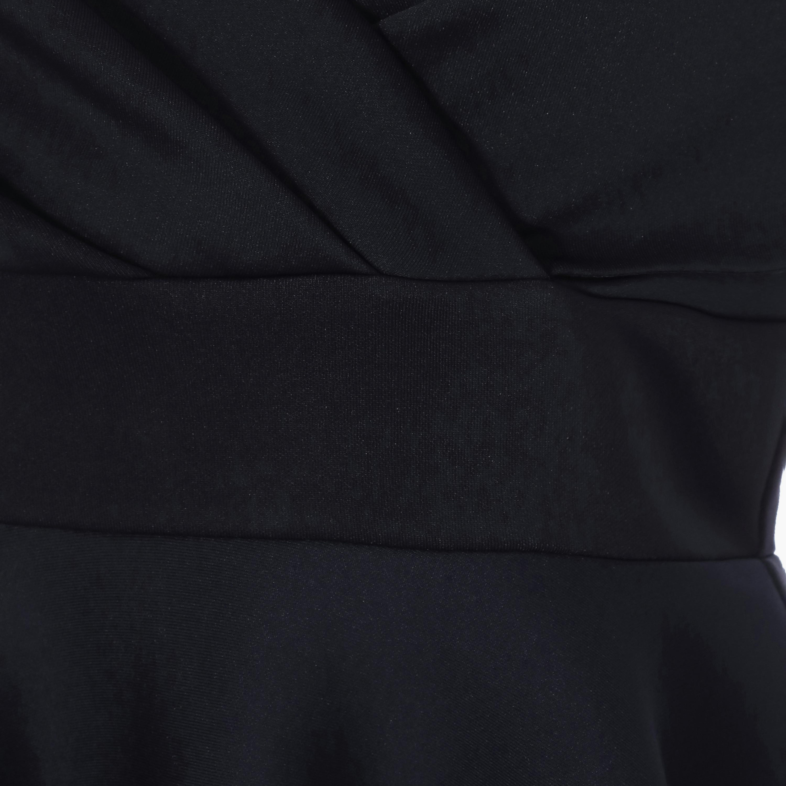 فستان متزلج متوسط الطول بياقة باردوت سادة من كويز-women-clothing-dresses-image-3