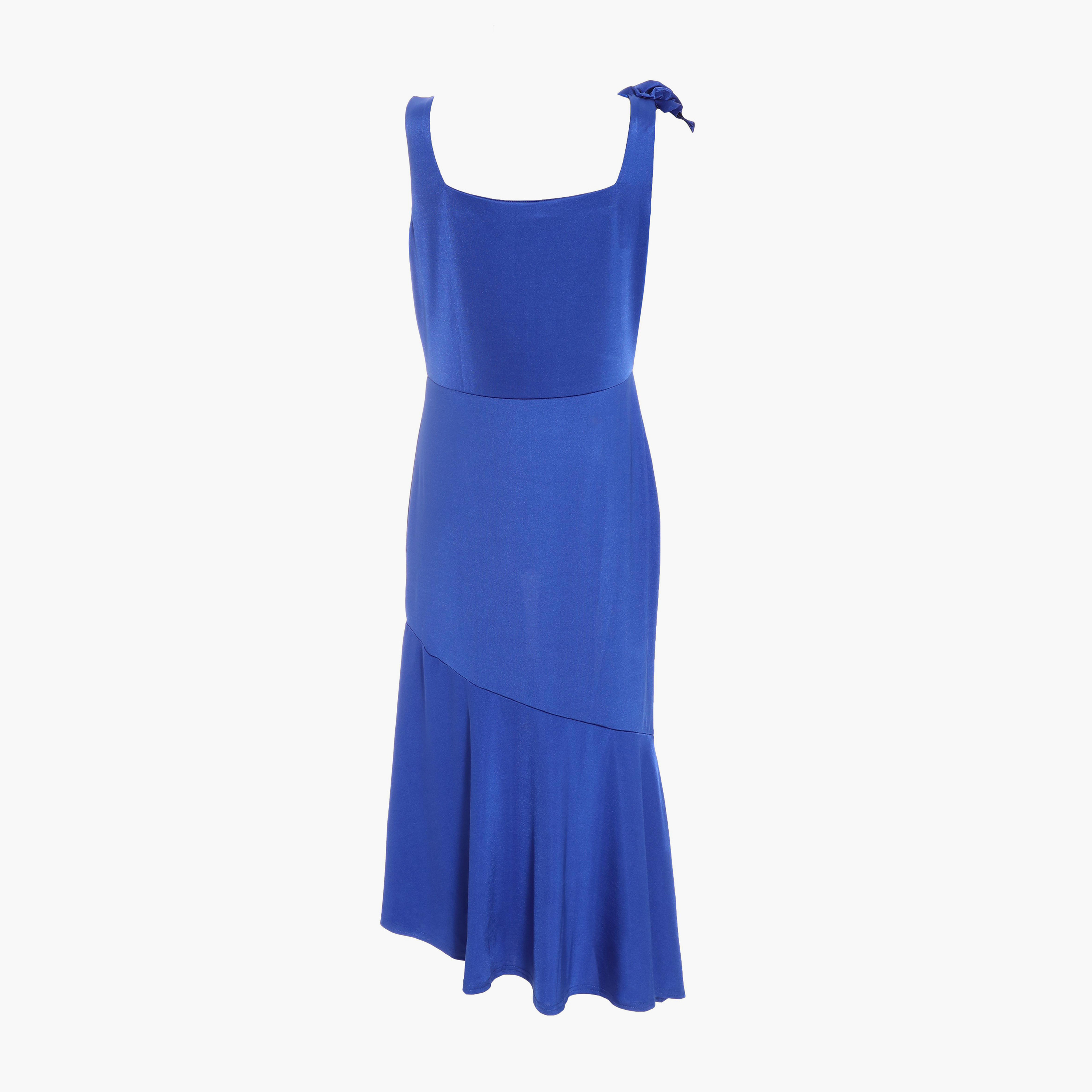 Quiz Royal Blue Slinky Floral Detail Strappy Midi Dress-women-clothing-dresses-image-4