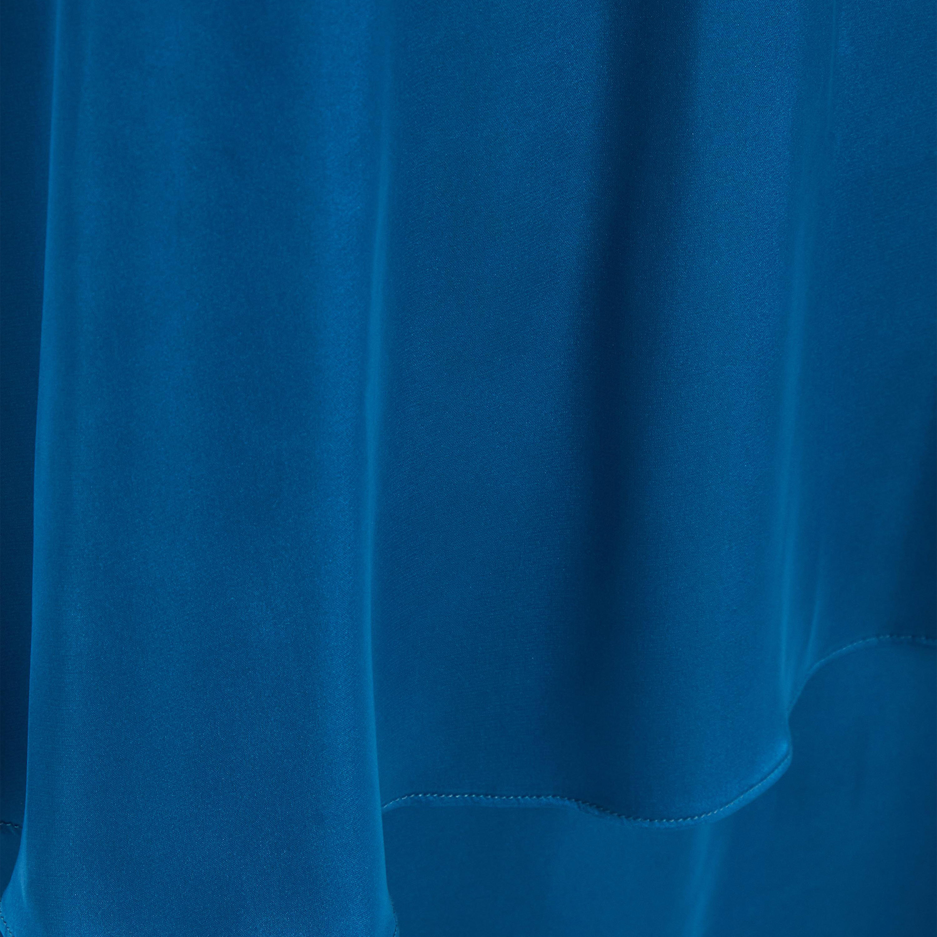 Quiz Teal Satin Frill Sleeve Tiered Midi Evening Dress-women-clothing-dresses-image-4