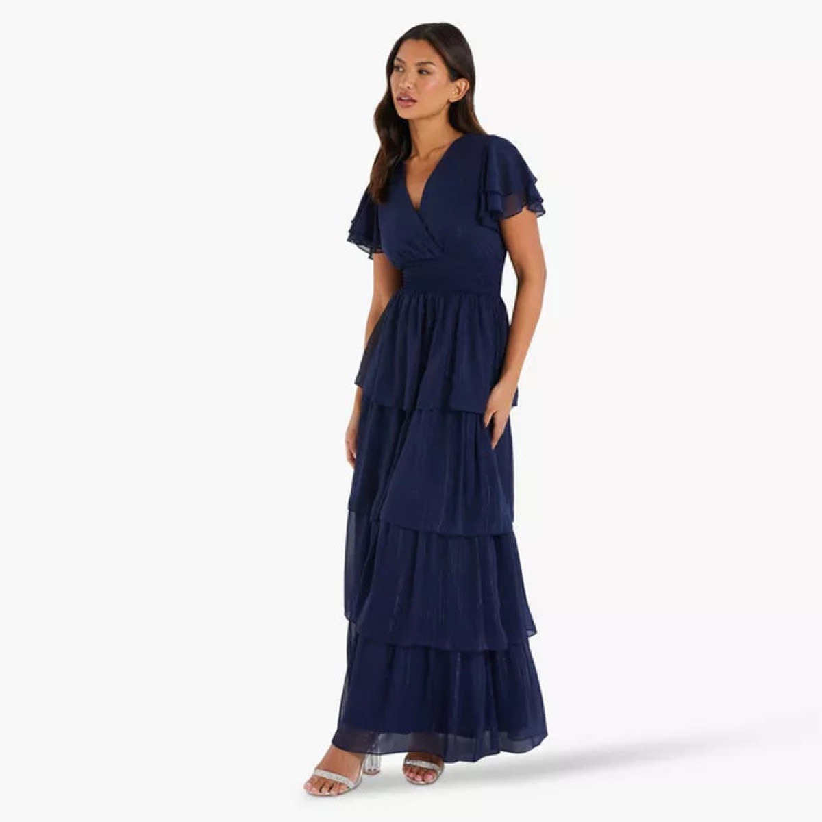 Quiz Navy Chiffon Wrap Tiered Maxi Evening Dress-women-clothing-dresses-image-2