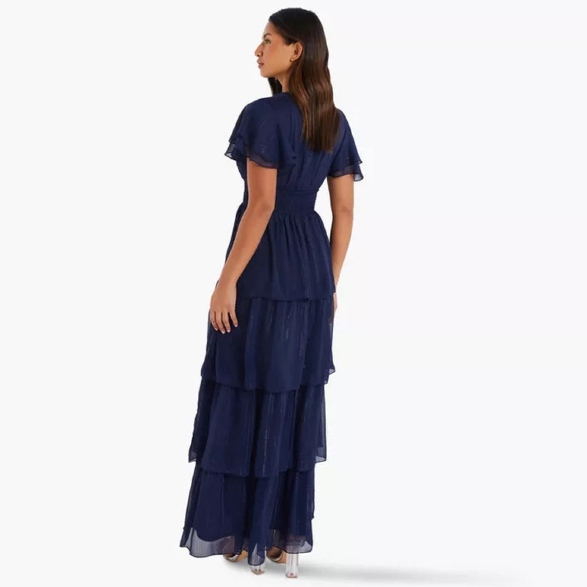 كويز-  فستان سهرة ماكسي من الشيفون البحري بطبقات-women-clothing-dresses-image-3