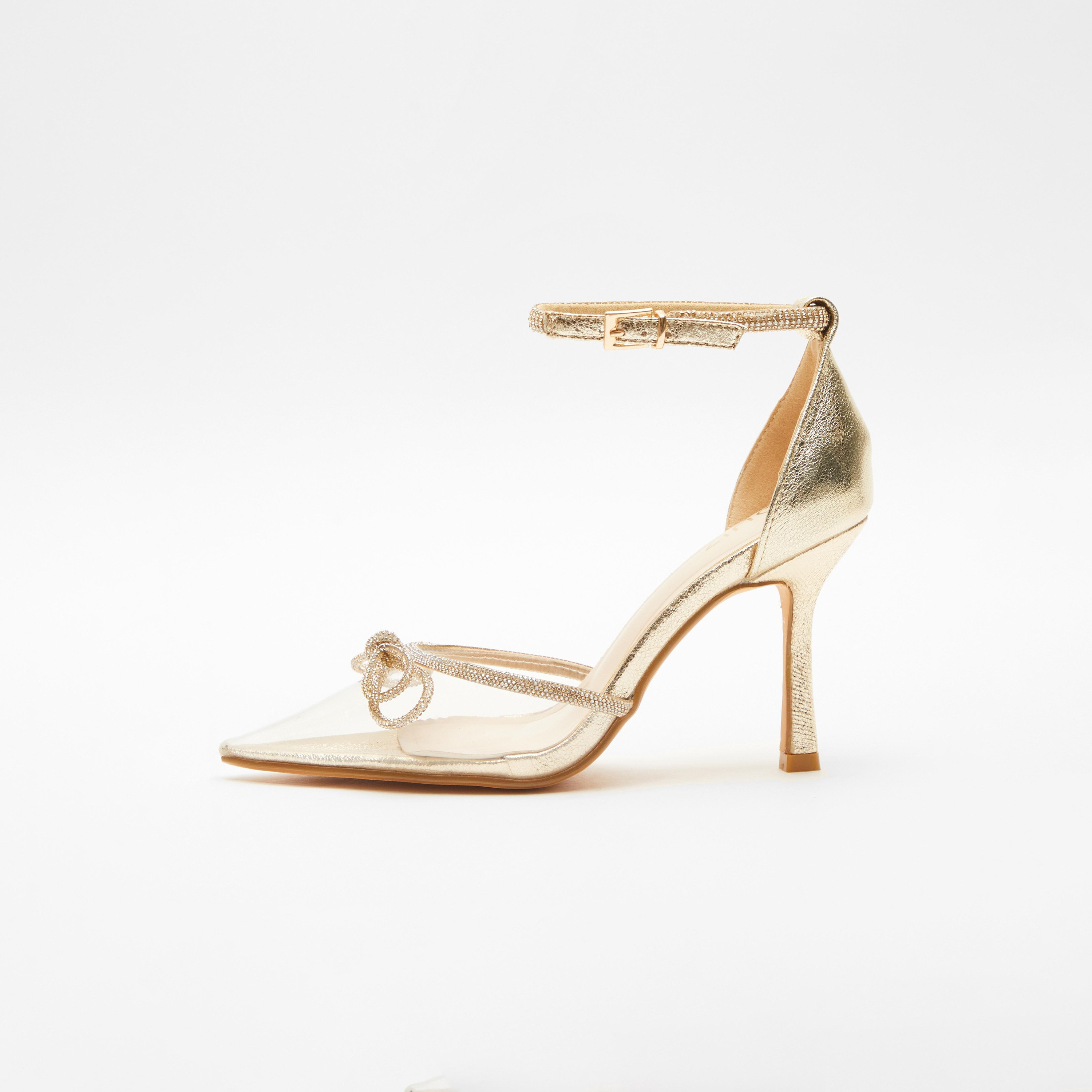 Quiz Women's Diamante Bow Stiletto Court Heels-women-shoes-heels-image-3