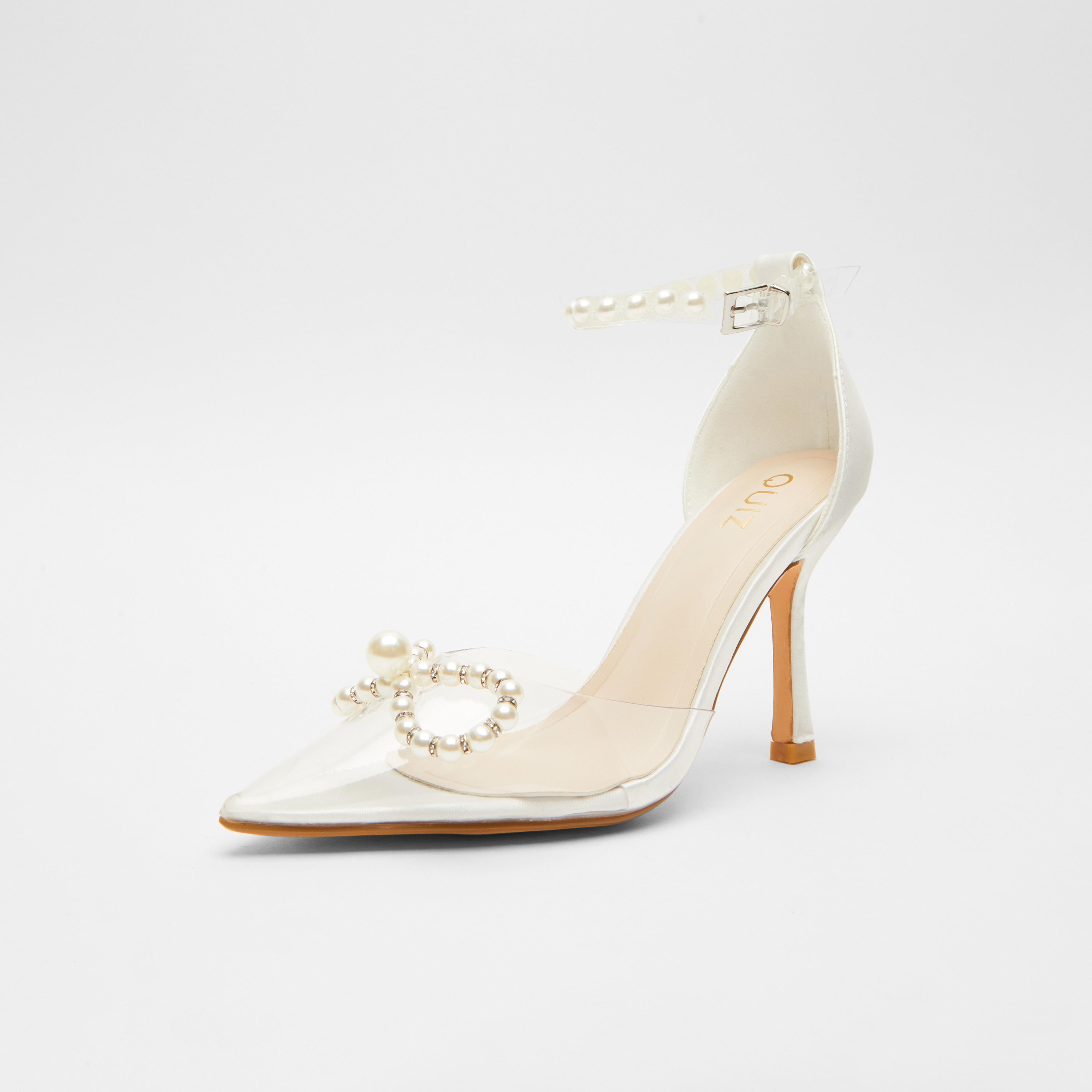 Quiz Women's Pearl Bow Stiletto Court Heels-women-shoes-heels-image-1