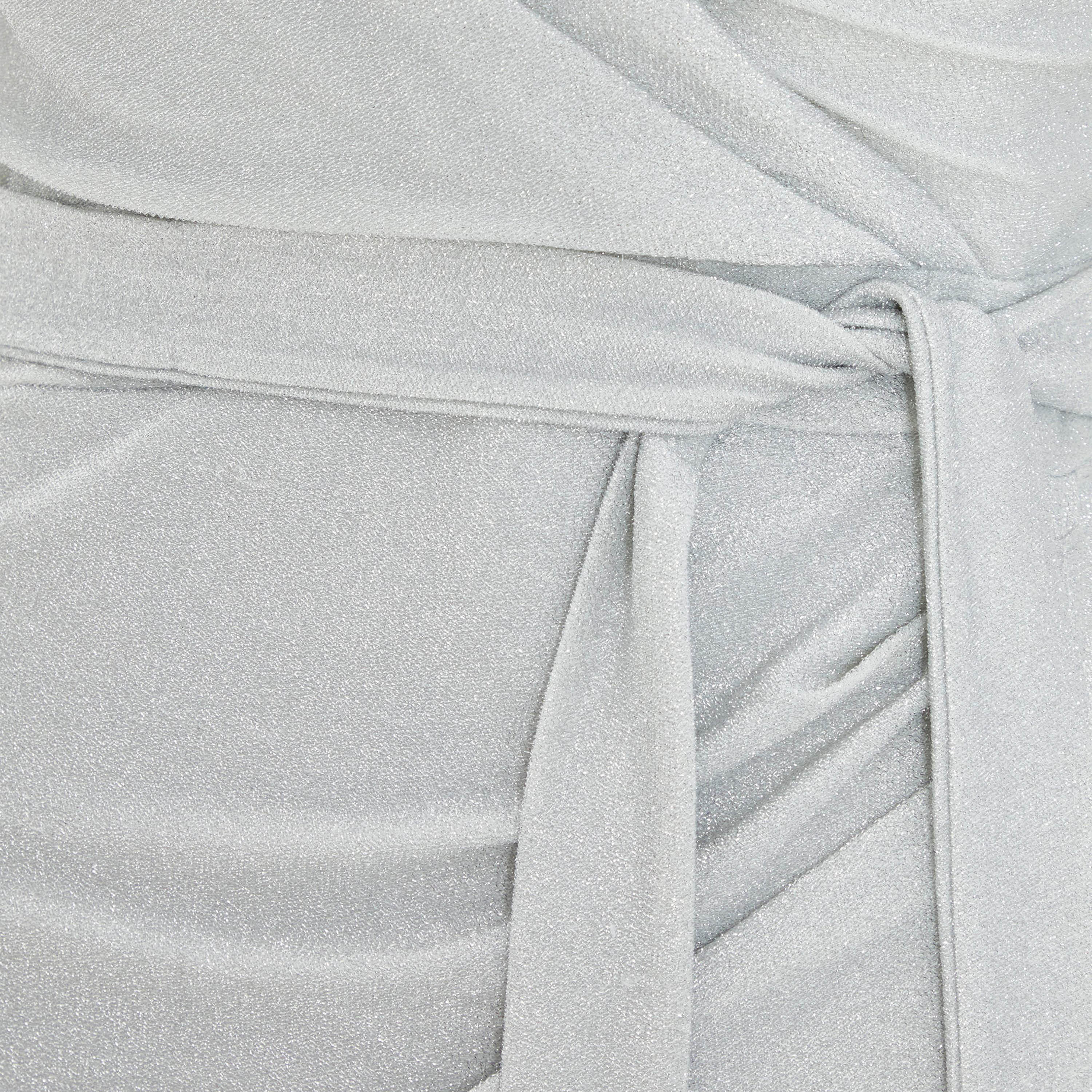 Quiz Silver Lurex Wrap Puff Sleeve Midi Dress-women-clothing-dresses-image-4