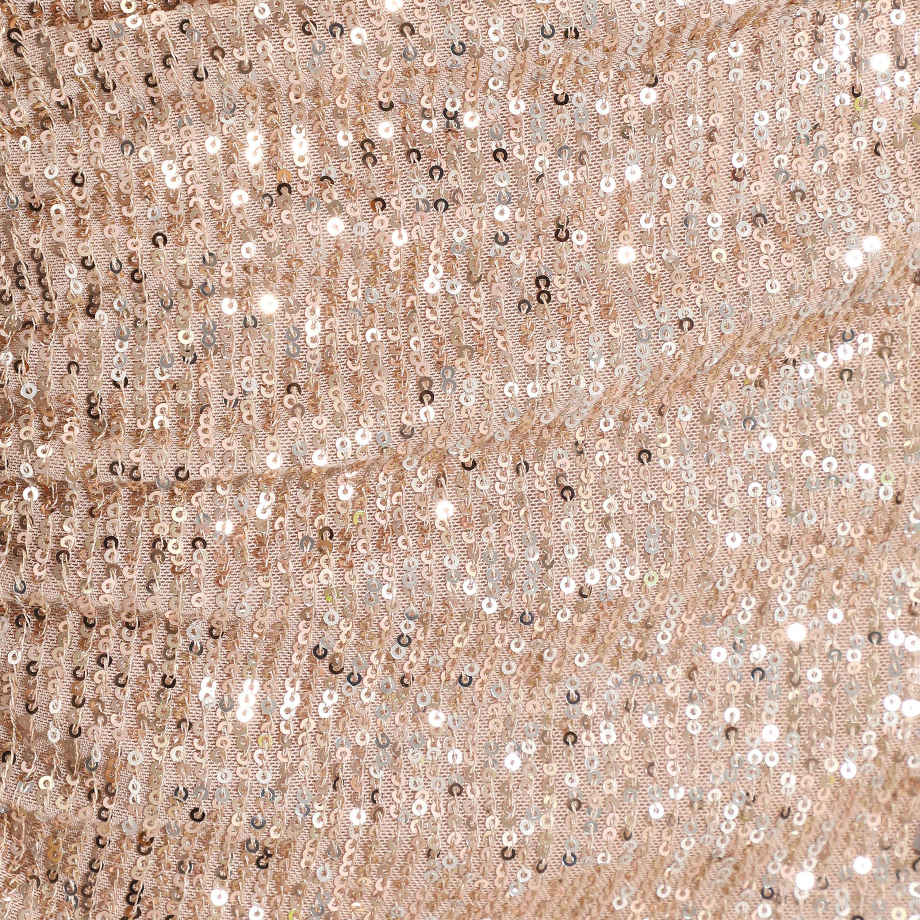 Quiz Champagne Sequin One Shoulder Ruched Midi Evening Dress-women-clothing-dresses-image-4