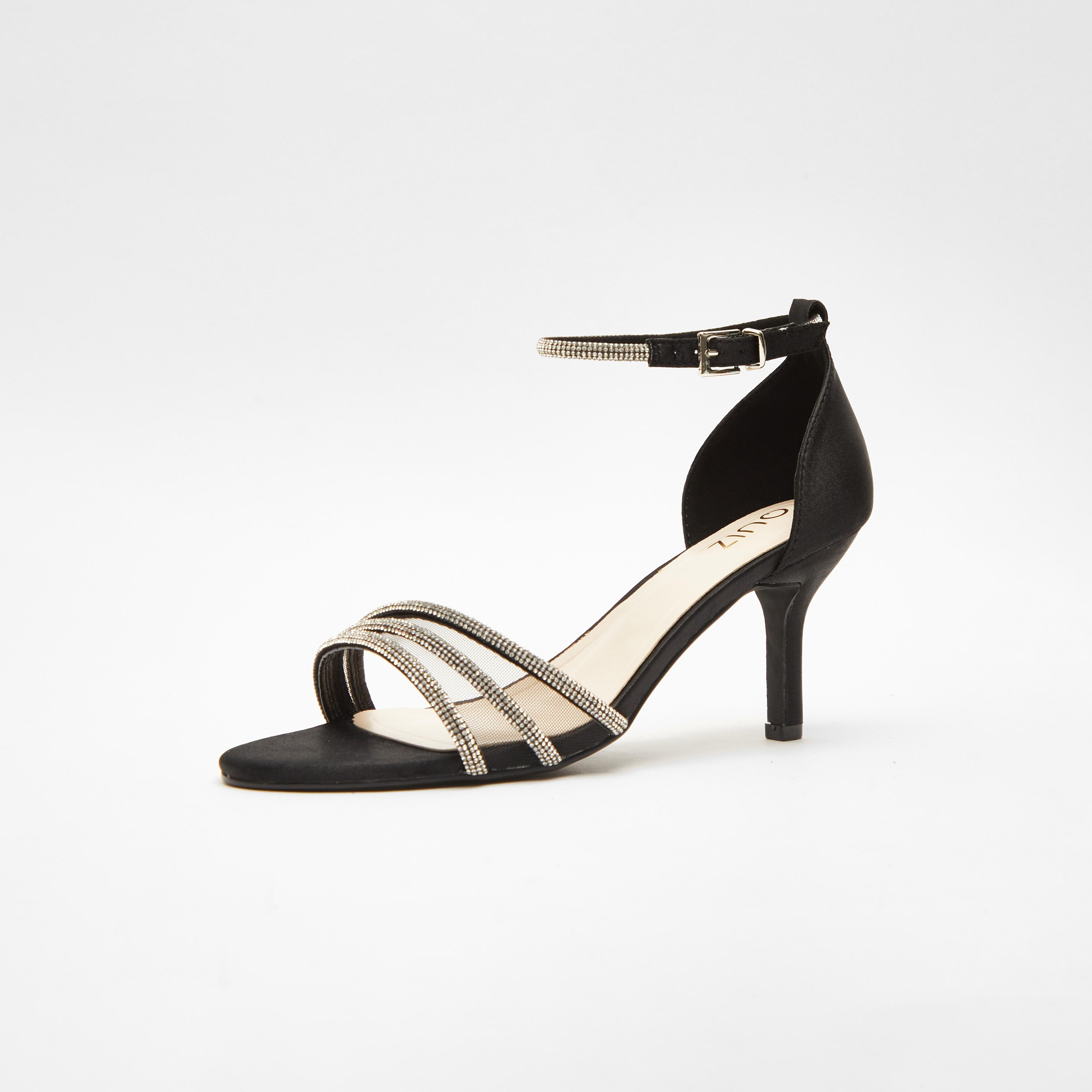 صندل نسائي من كويز بكعب شبكي ديامانتي مع حزام للكاحل-women-shoes-heels-image-2