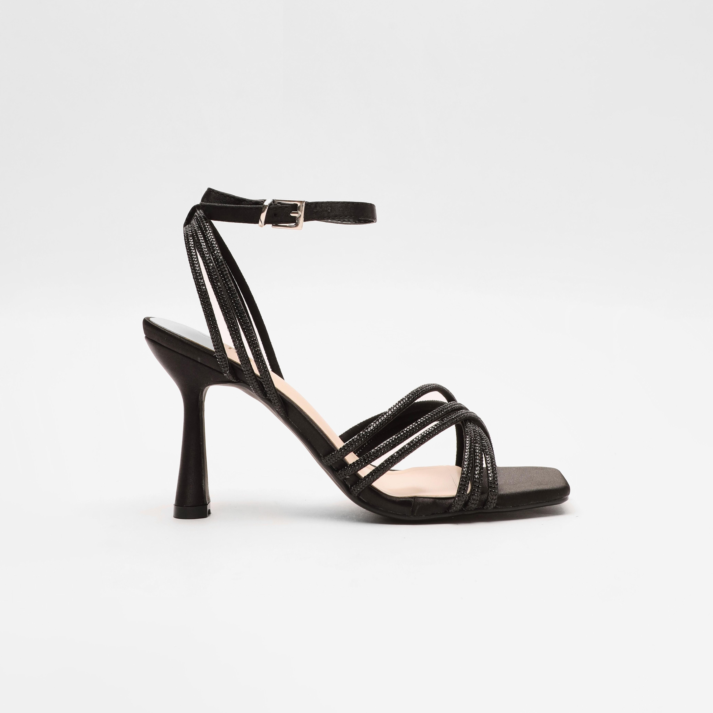 Quiz Women's Diamante Cross Strap Heel Sandals-women-shoes-heels-image-2