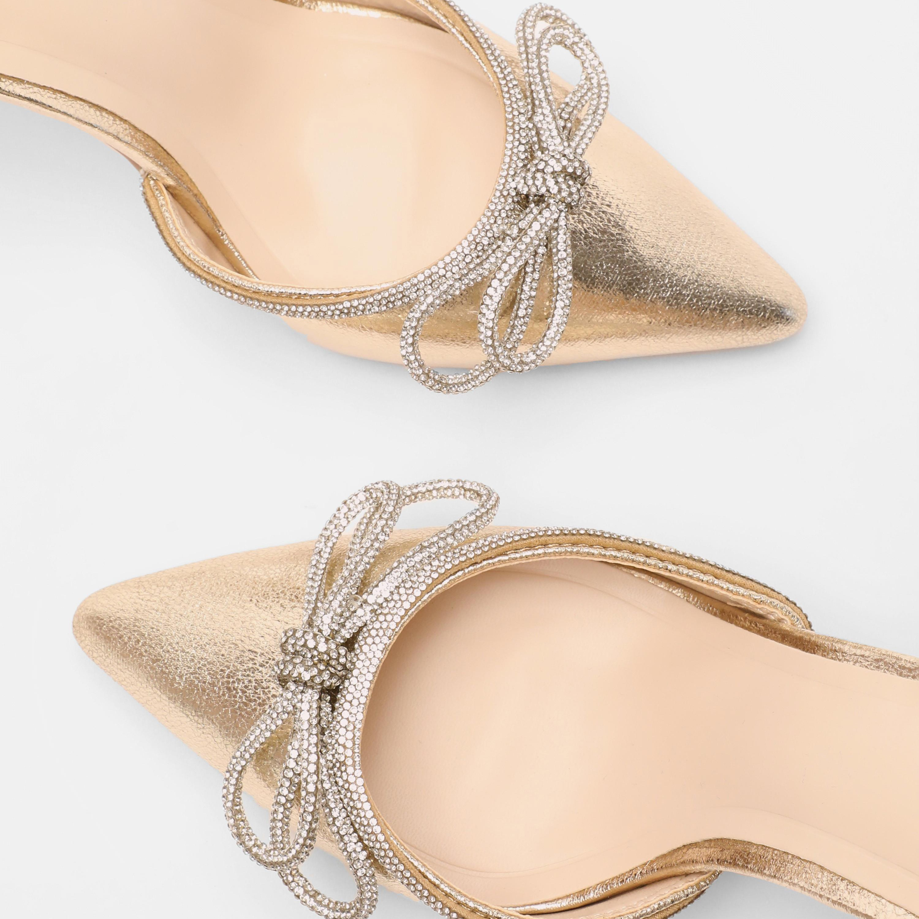 حذاء نسائي ذو كعب سميك بفيونكة ديامانتي مع حزام للكاحل من كويز-women-shoes-heels-image-5